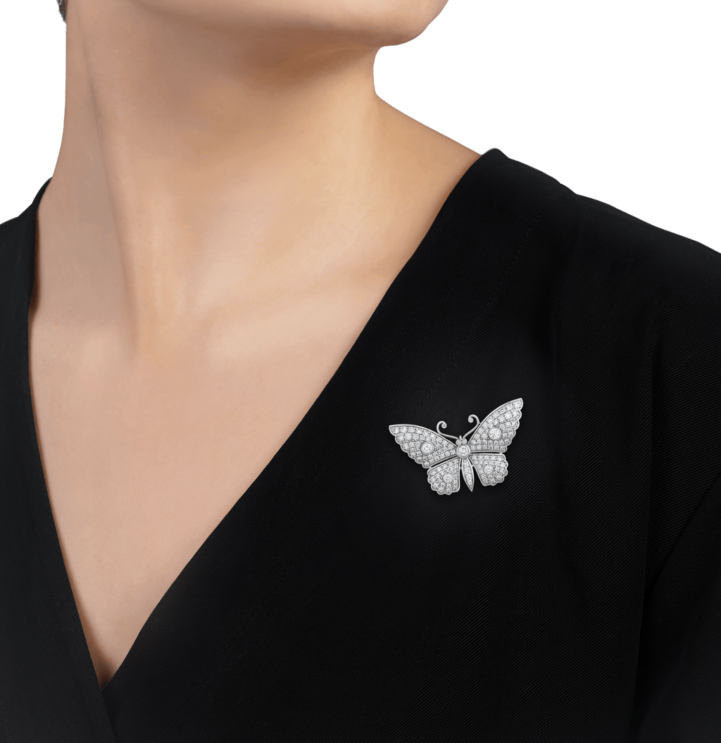 Diamond Butterfly Brooch, 3.14 carats