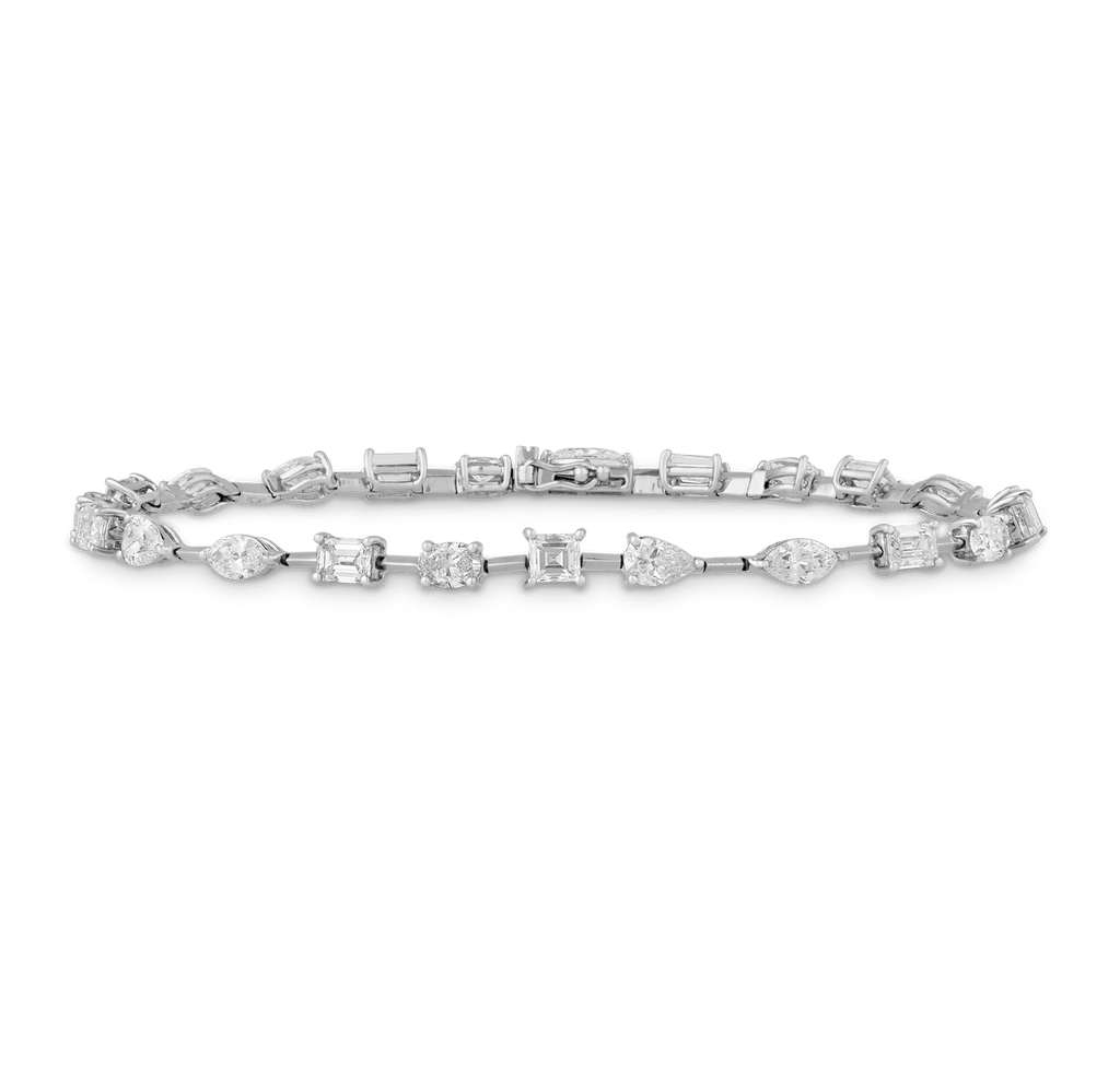 Multi-Shape Diamond Tennis Bracelet, 4.98 carats