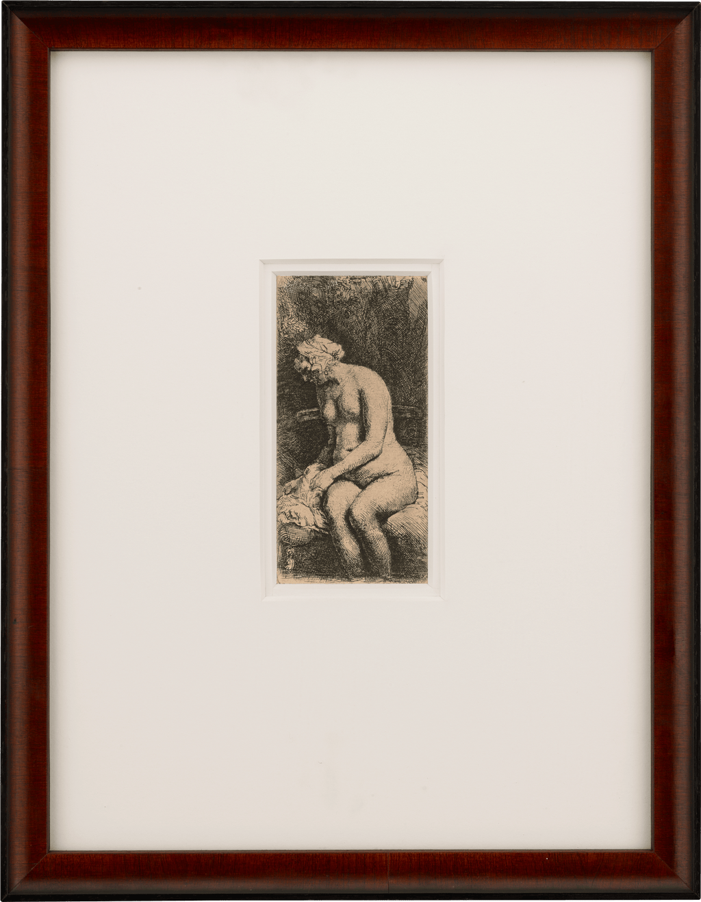 Woman Bathing Her Feet in a Brook by Rembrandt van Rijn