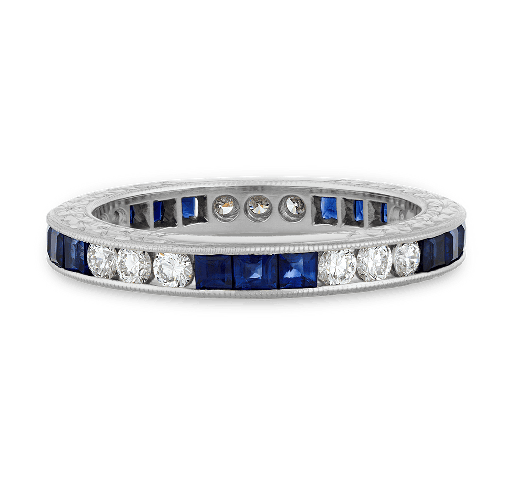 Raymond Yard Platinum, Sapphire and Diamond Eternity Band