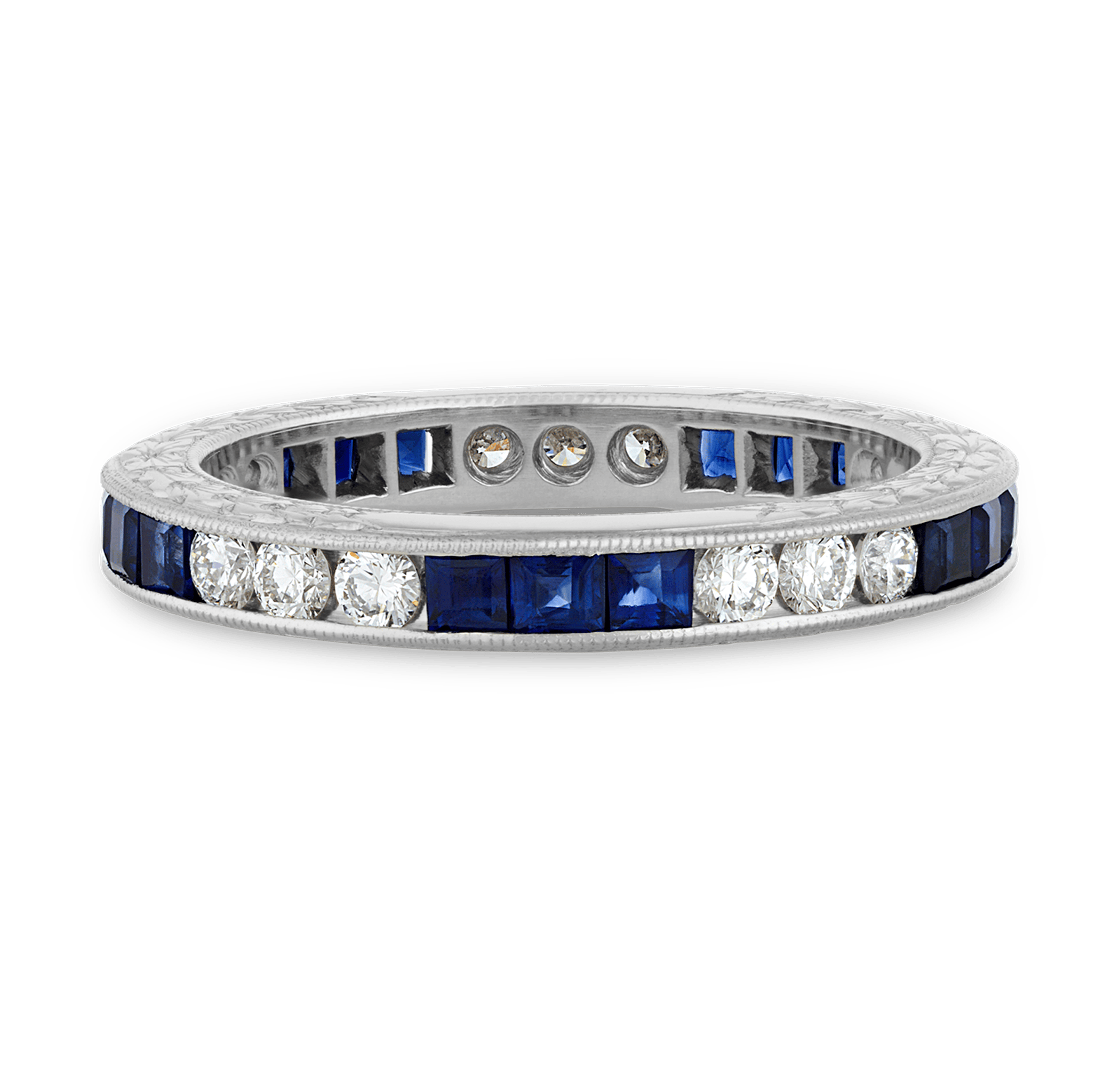 Raymond Yard Platinum, Sapphire and Diamond Eternity Band