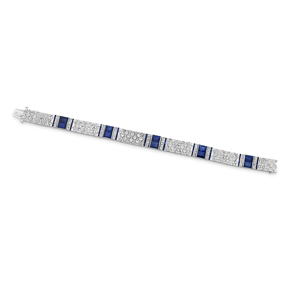 Charles Holl Art Deco Sapphire and Diamond Bracelet