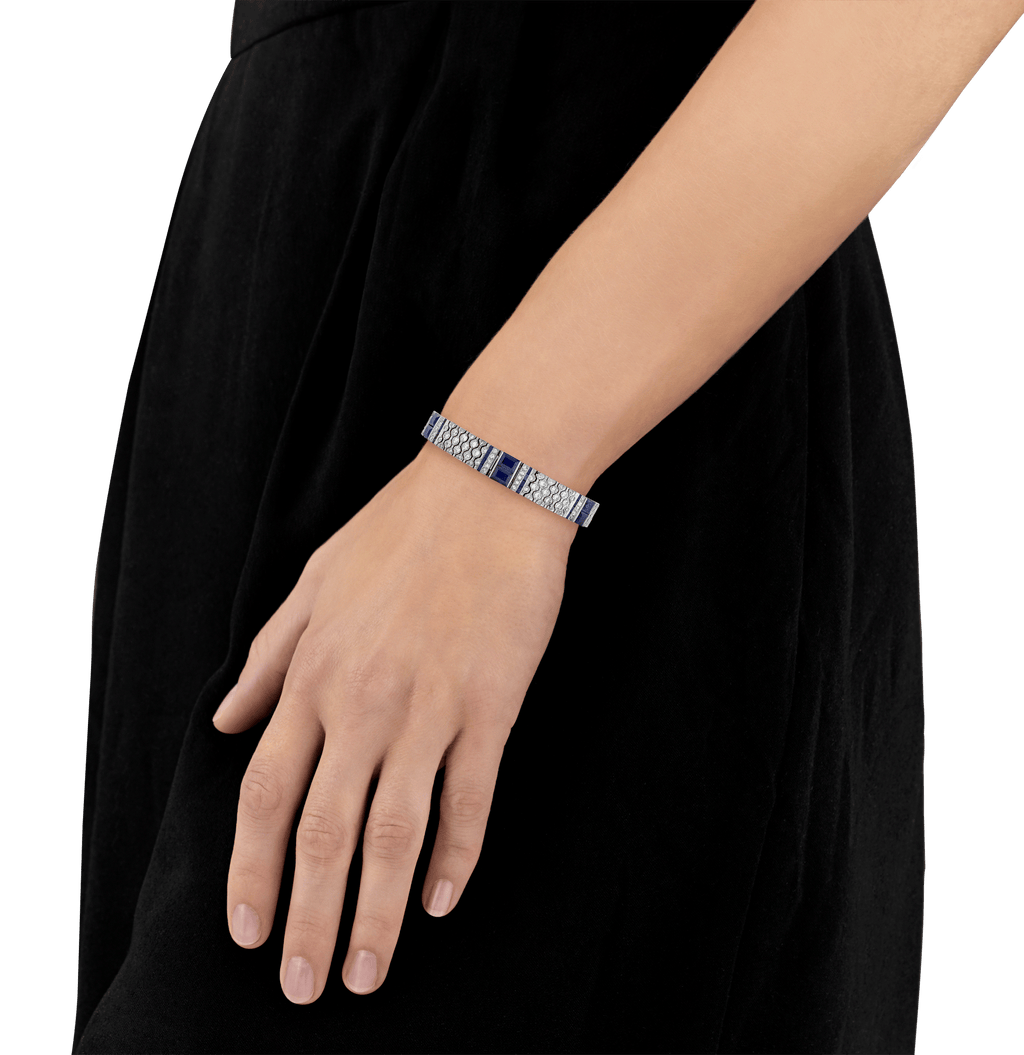 Charles Holl Art Deco Sapphire and Diamond Bracelet
