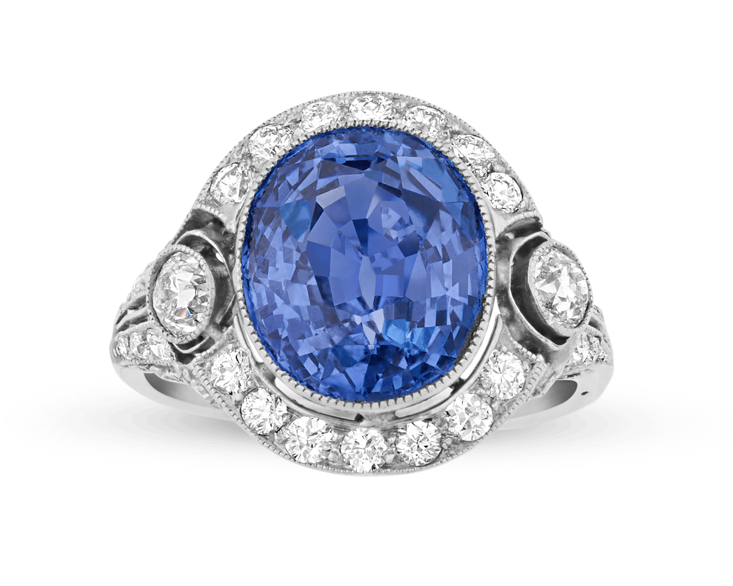 Art Deco Ceylon Sapphire Ring, 9.50 Carats