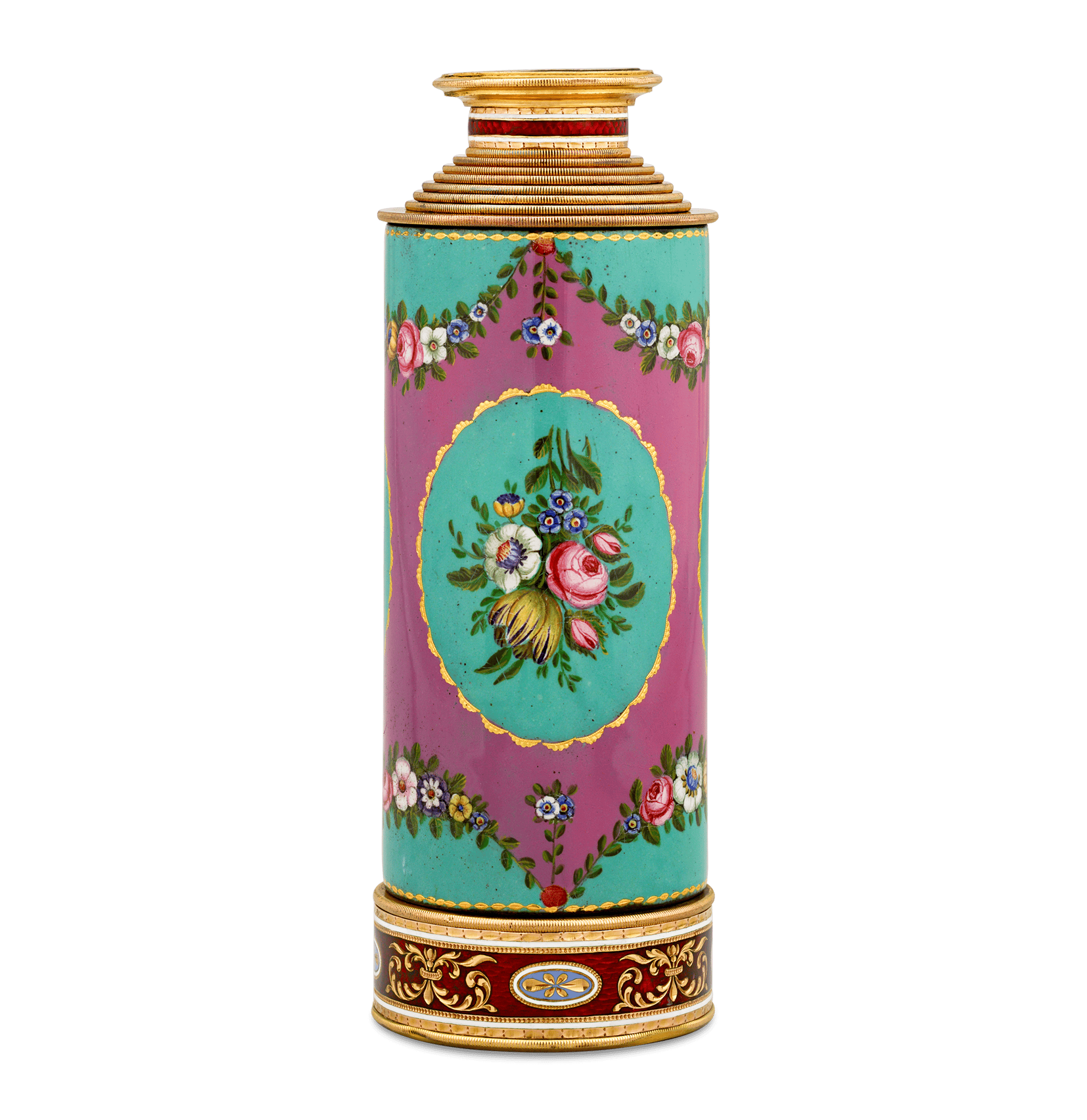 Swiss Enamel and Gold Telescope