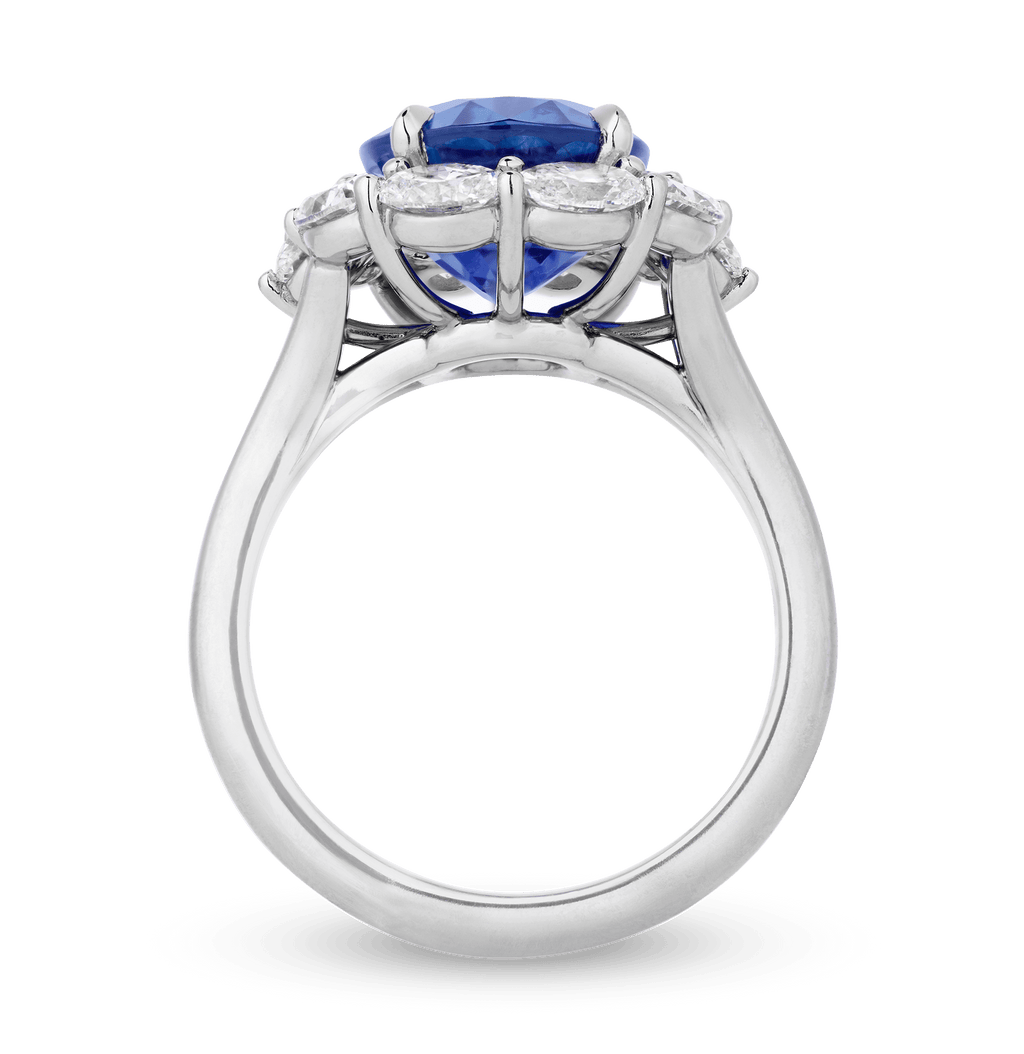 Unheated Kashmir Sapphire Ring, 5.38 carats