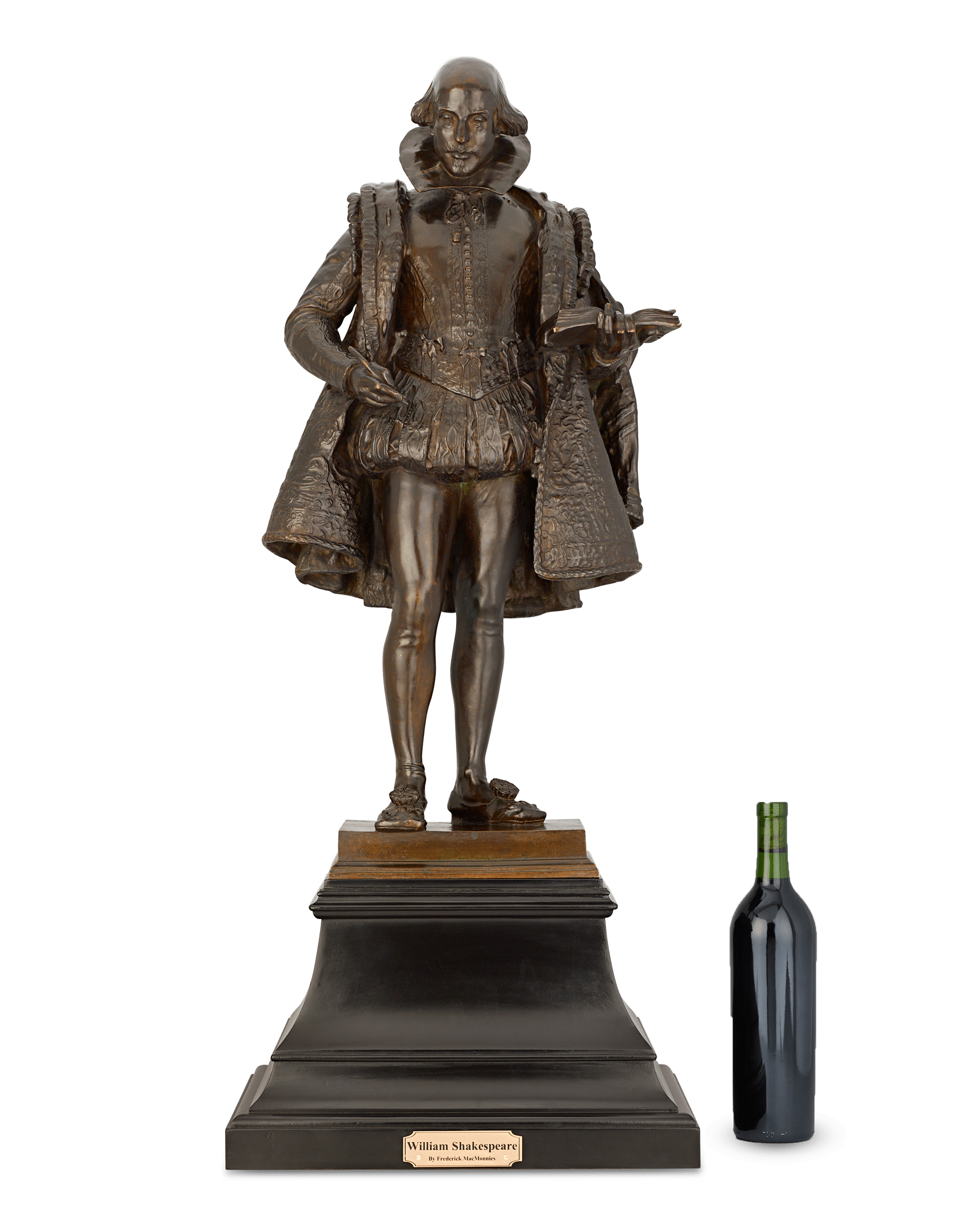 A Patinated Bronze Statuette of William Shakespeare by Frederick William MacMonnies