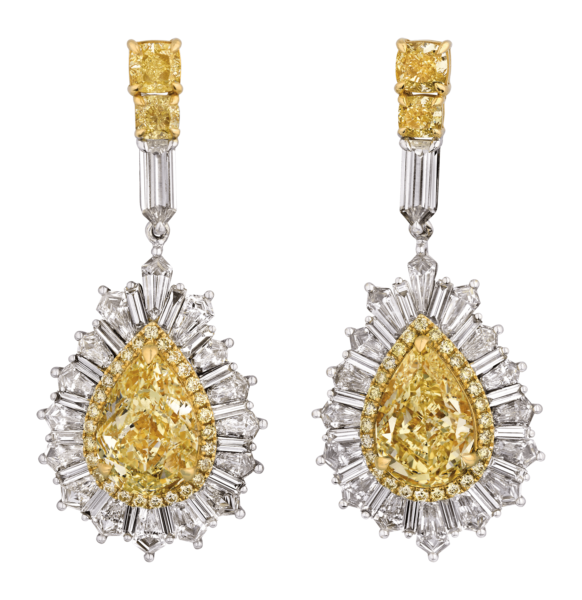Natural Fancy Yellow Diamond Earrings, 9.03 Carats