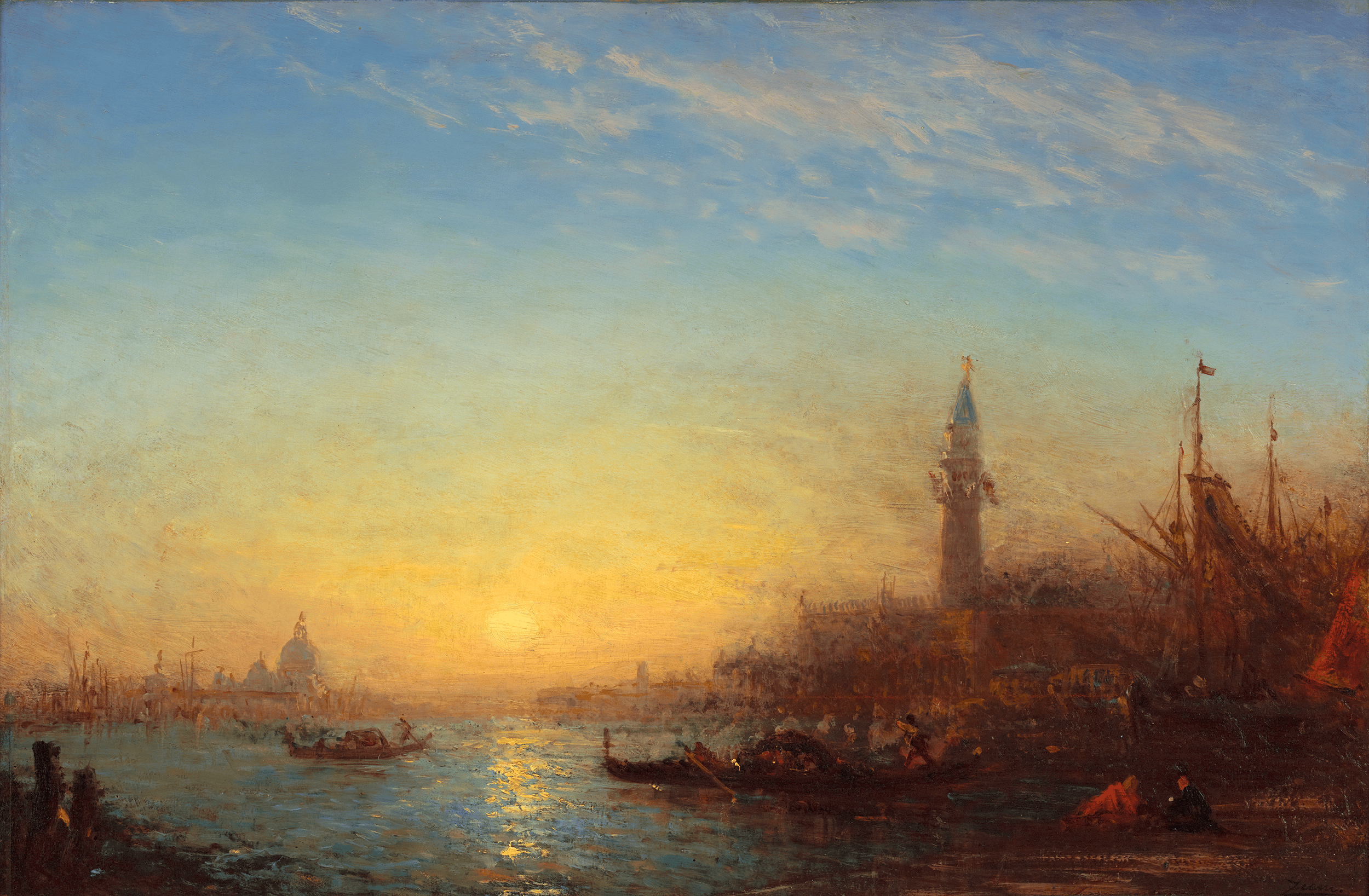 Coucher de soleil, quai des Esclavons by Félix-François Georges Ziem