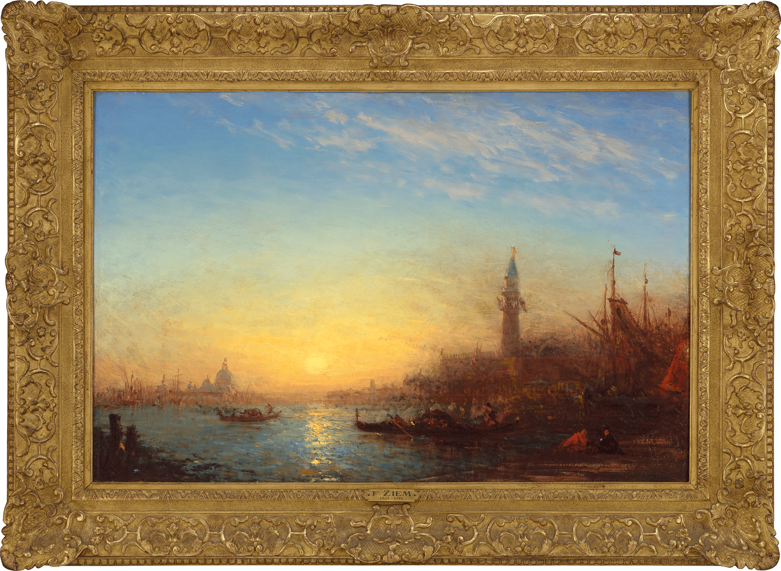 Coucher de soleil, quai des Esclavons by Félix-François Georges Ziem