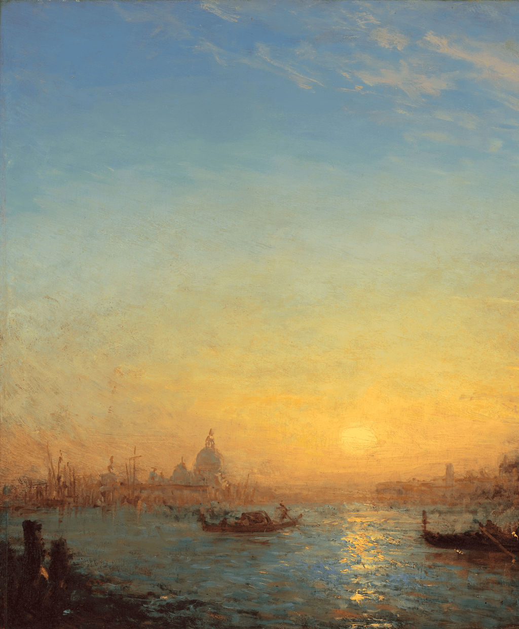 Coucher de soleil, quai des Esclavons by Félix-François Georges Ziem