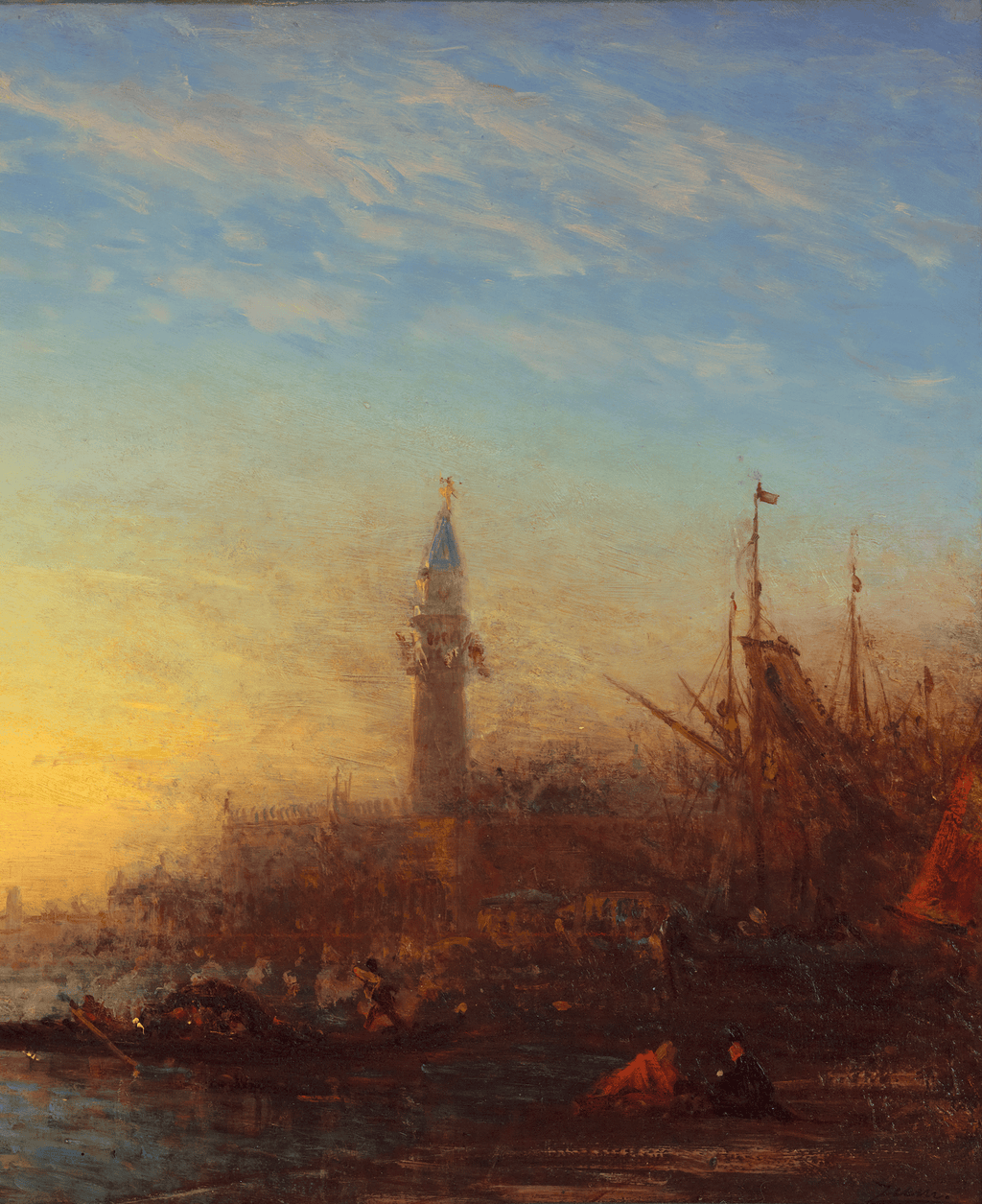 Coucher de soleil, quai des Esclavons by Félix-François Georges Ziem