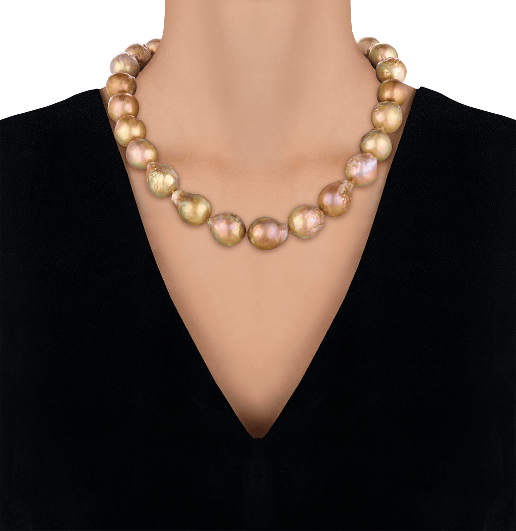 Yangtze Fireball Pearl Necklace, 13-16mm