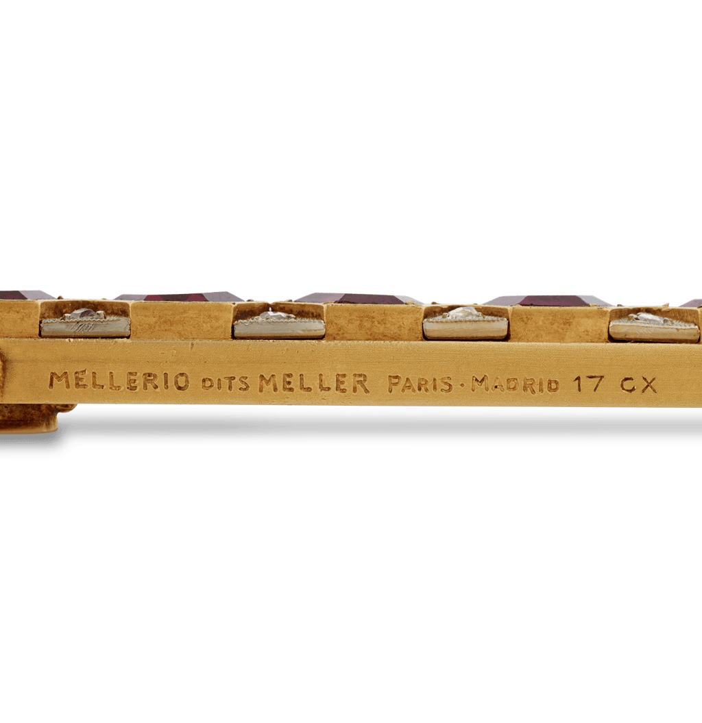 Mellerio Garnet, Diamond and Gold Cross Pendant