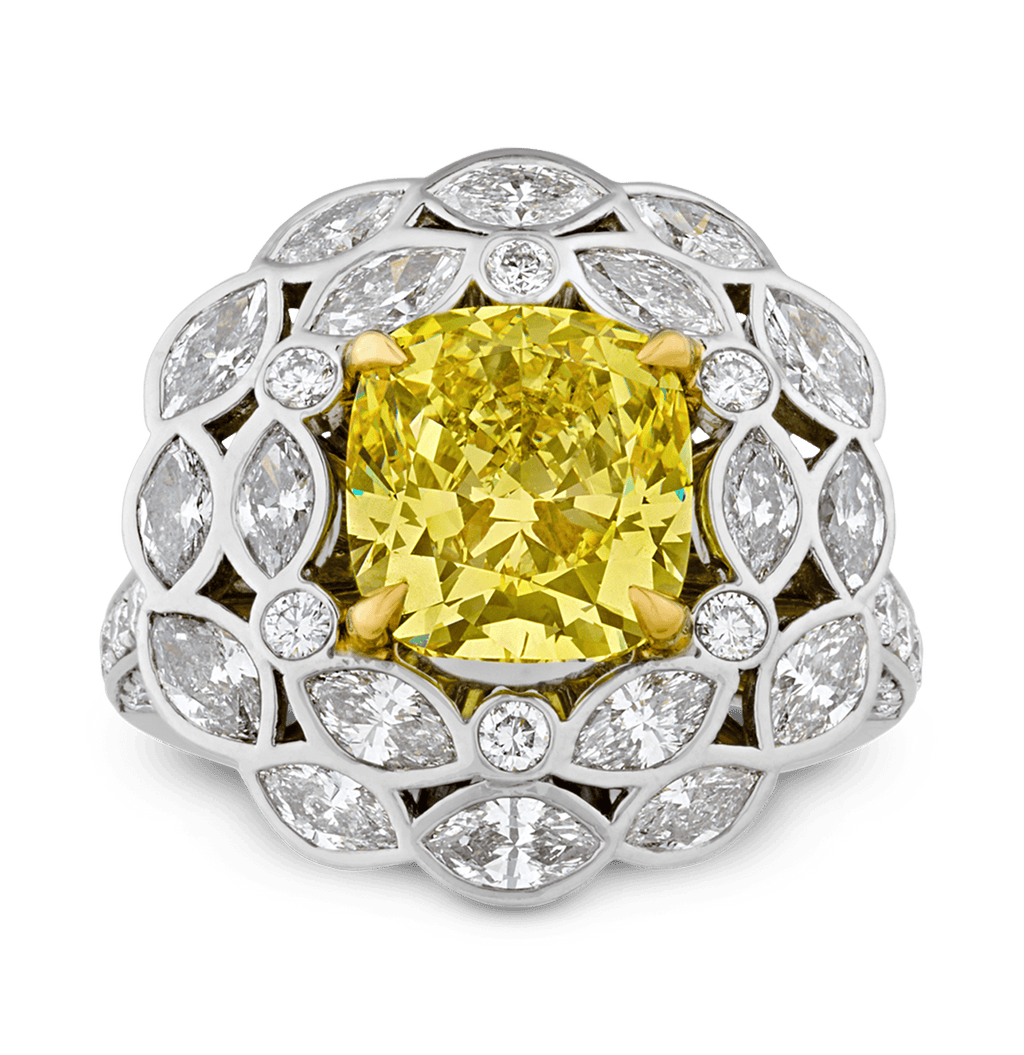 Tiffany & Co. Fancy Vivid Yellow Diamond Ring, 3.68 carats