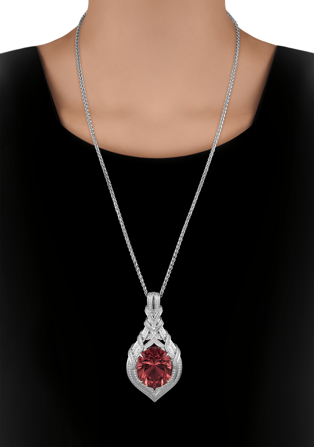 Kat Florence Neon Titanium Tourmaline Necklace, 64.20 carats