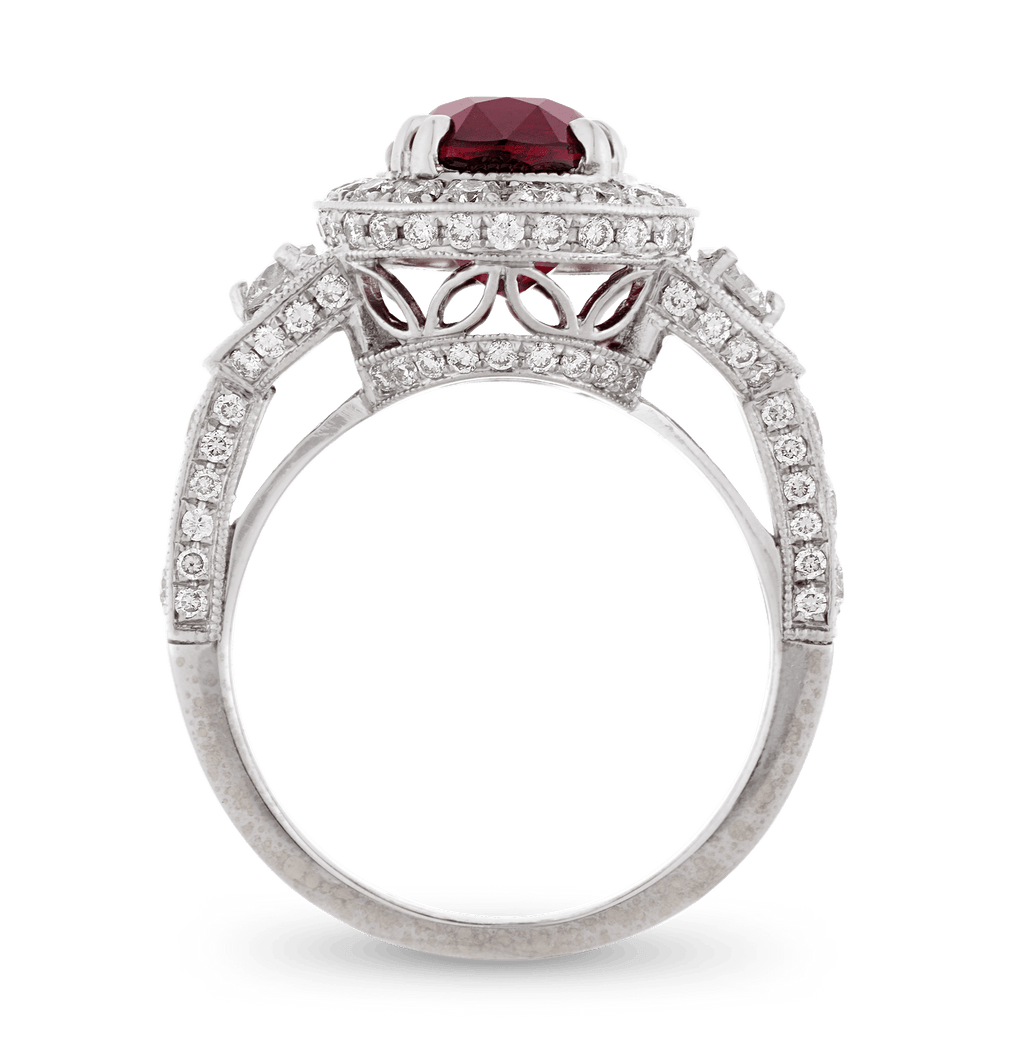 Unheated Mozambique Ruby Ring, 4.54 Carats