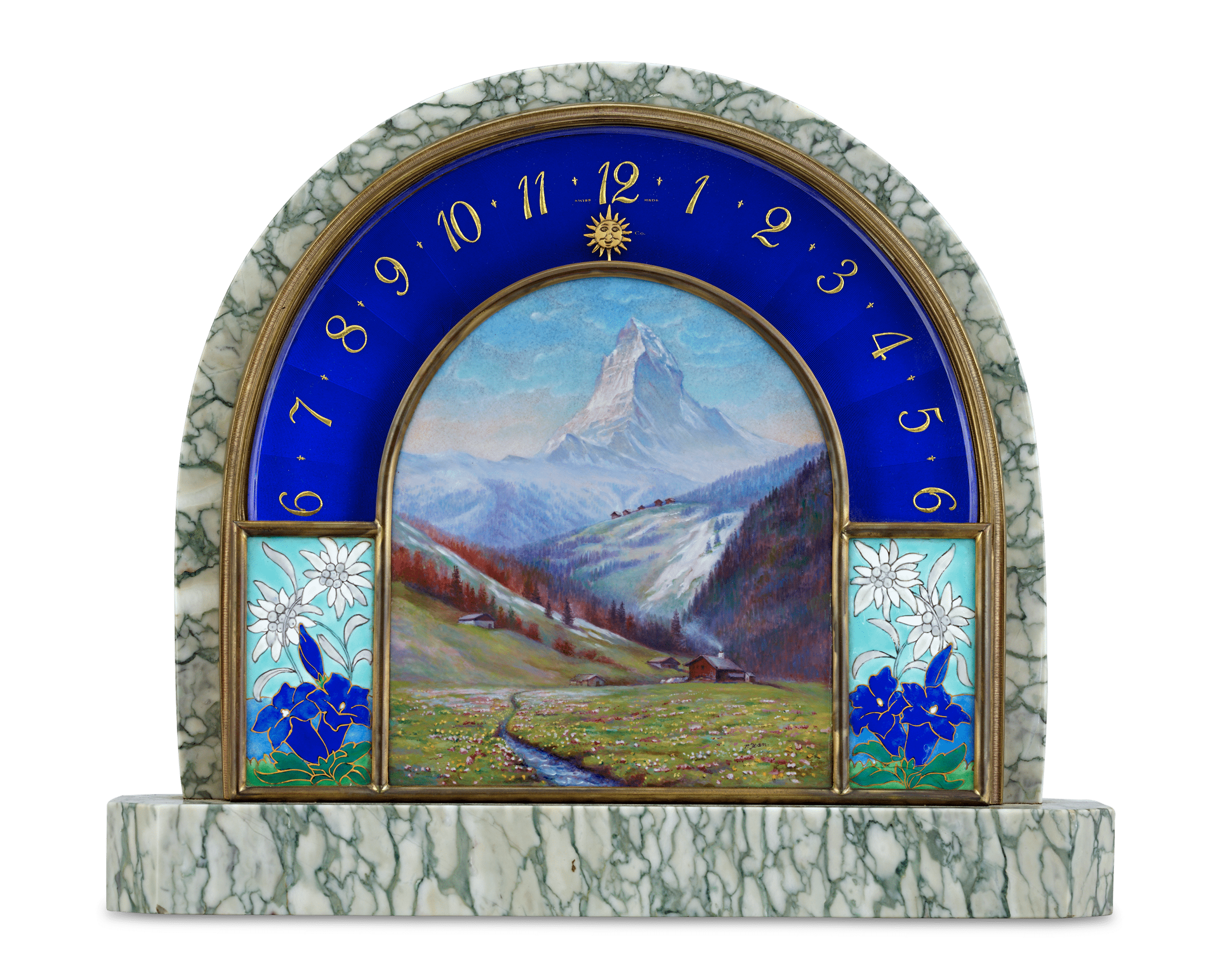 Art Deco Enamel Clock by Grogan Company