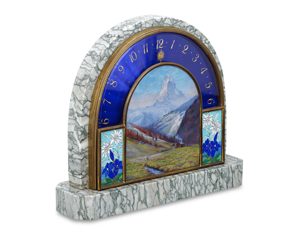 Art Deco Enamel Clock by Grogan Company