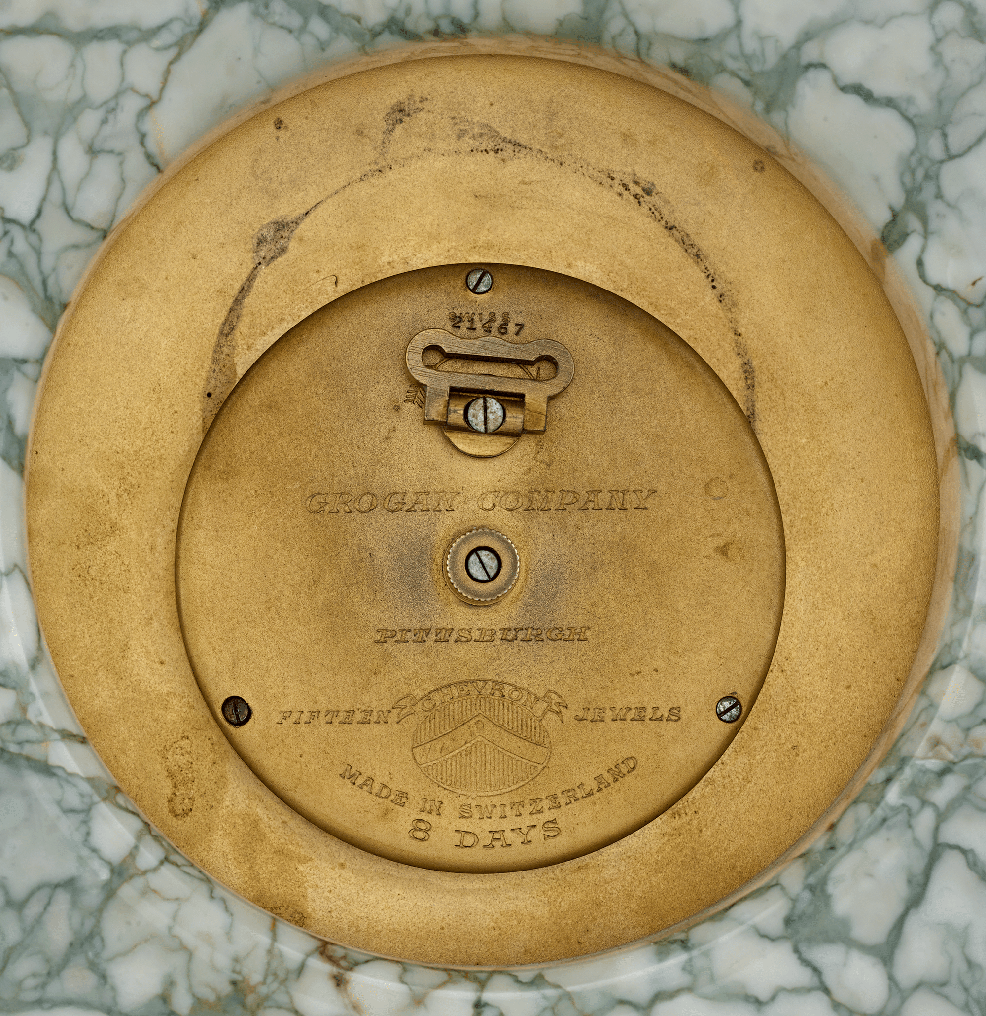 Art Deco Enamel Clock by Grogan Company