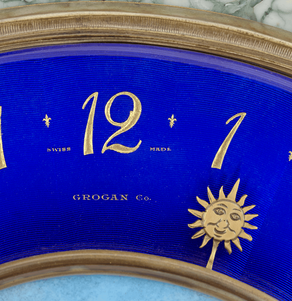 Art Deco Enamel Clock by Grogan Company