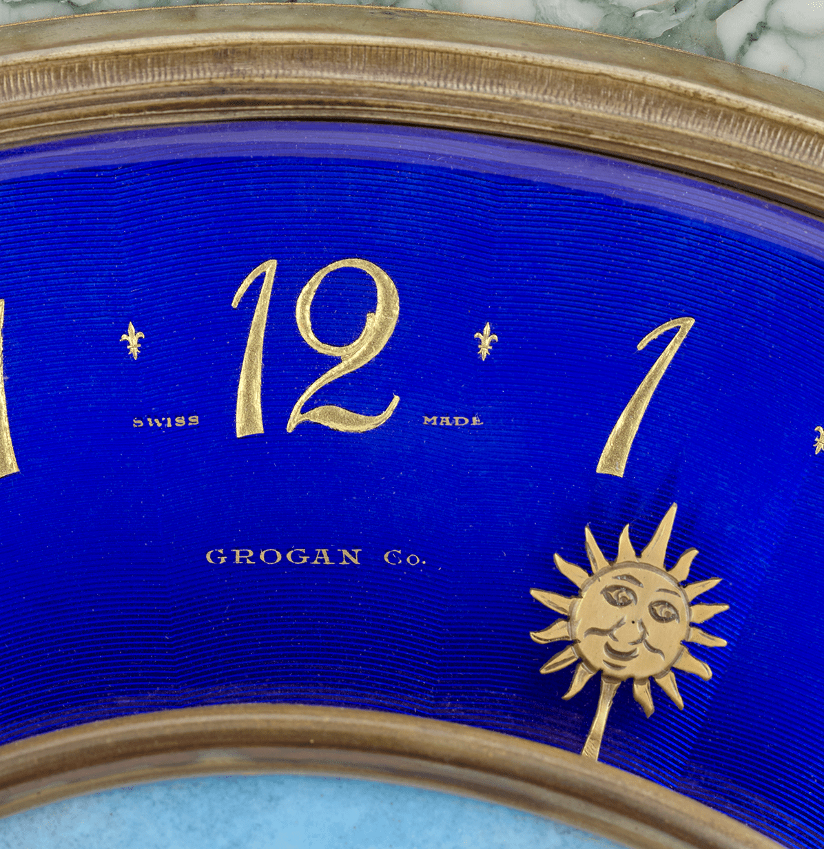 Art Deco Enamel Clock by Grogan Company