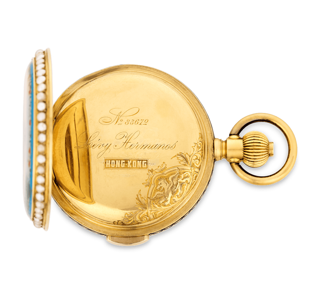 Enamel Minute Repeater Chronograph Pocket Watch