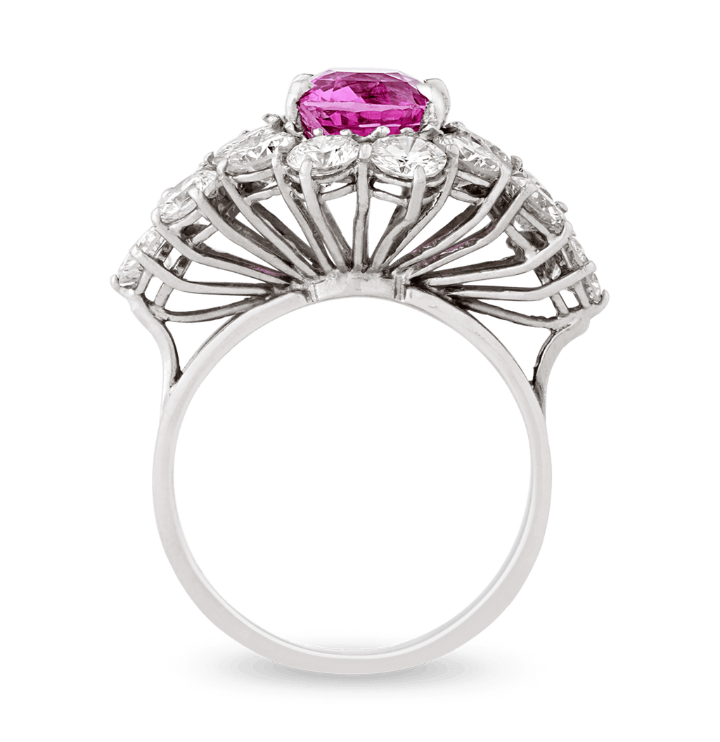 Untreated Purplish Pink Sapphire Ring, 3.24 carats