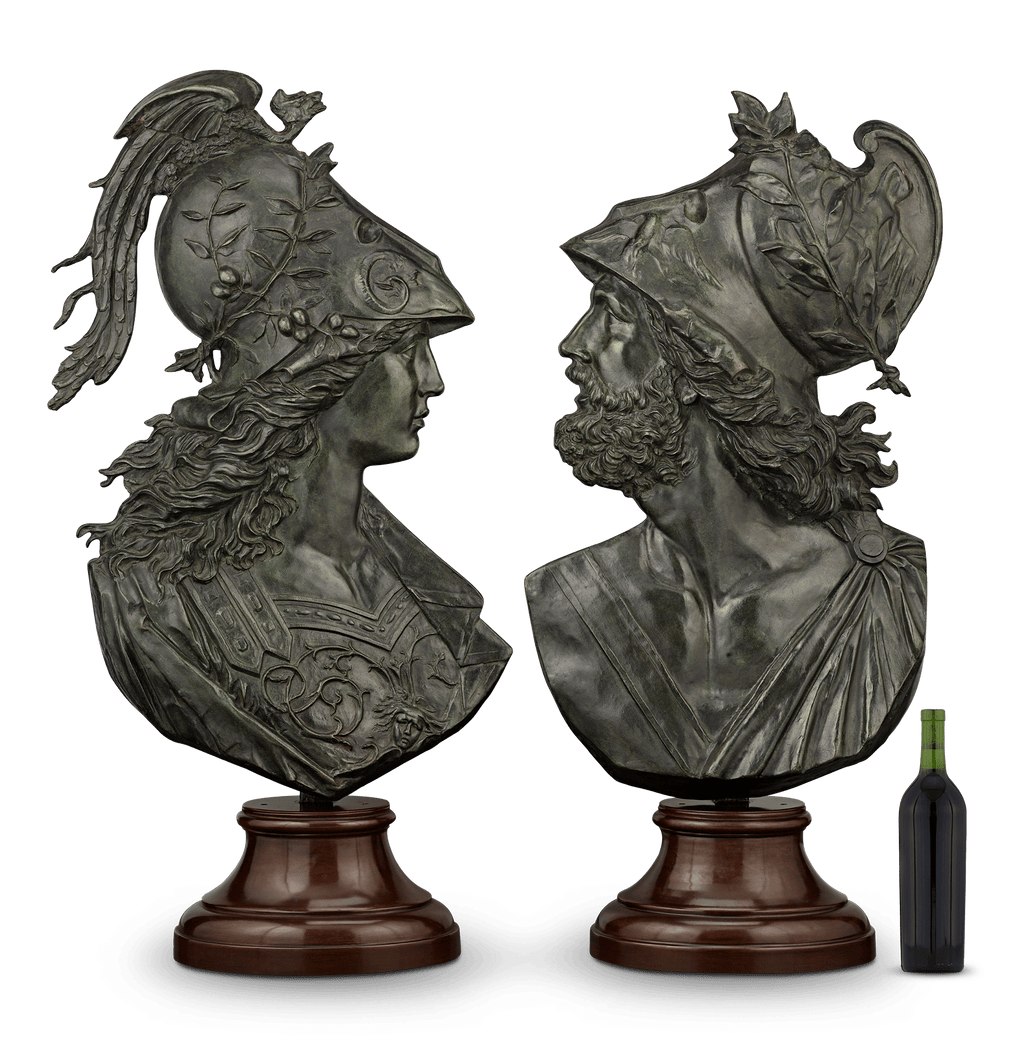 Bronze Reliefs of Minerva and Mars by Émile Pinedo