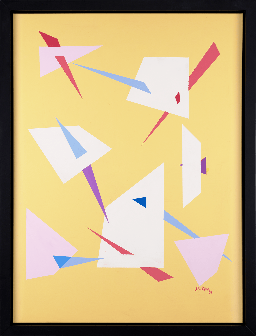 Yellow Abstract with Triangles by Frank Sinatra