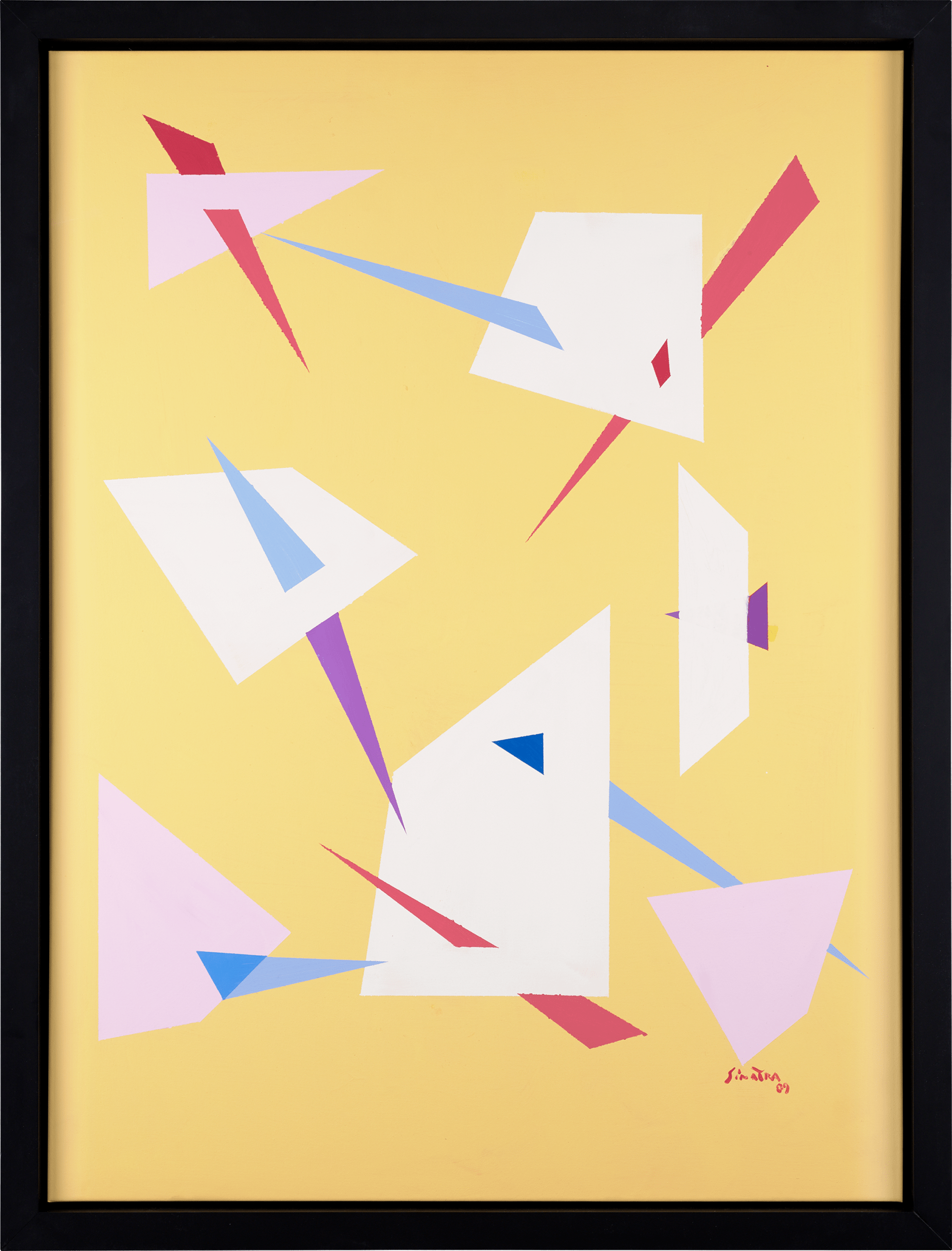 Yellow Abstract with Triangles by Frank Sinatra