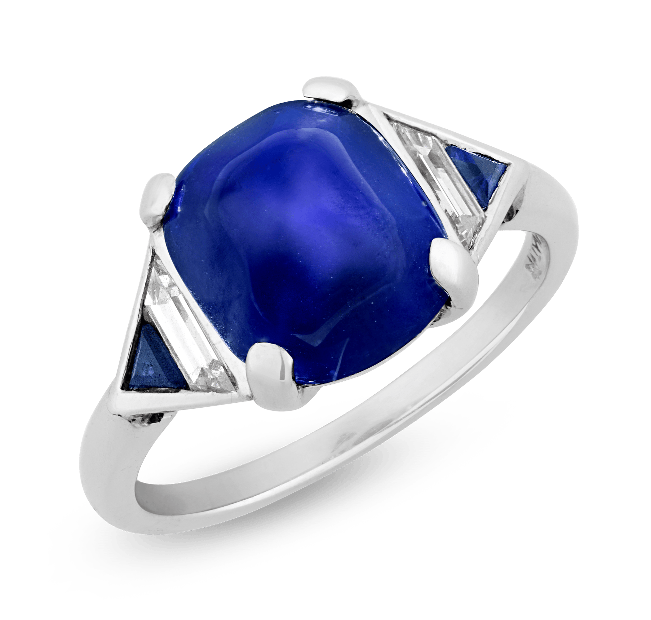 Unheated Kashmir Sapphire Ring, 7.71 Carats