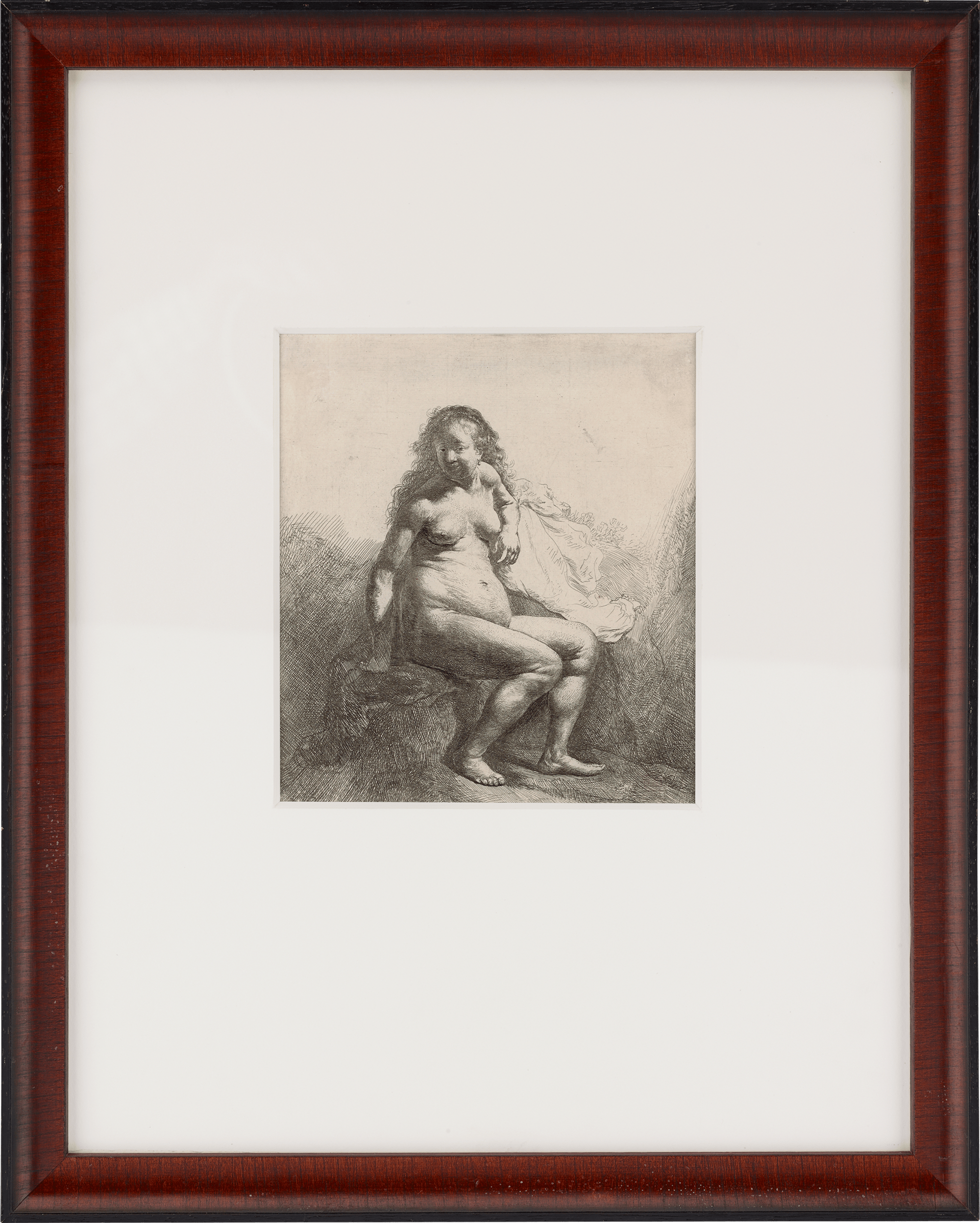 Naked Woman on a Mound by Rembrandt van Rijn