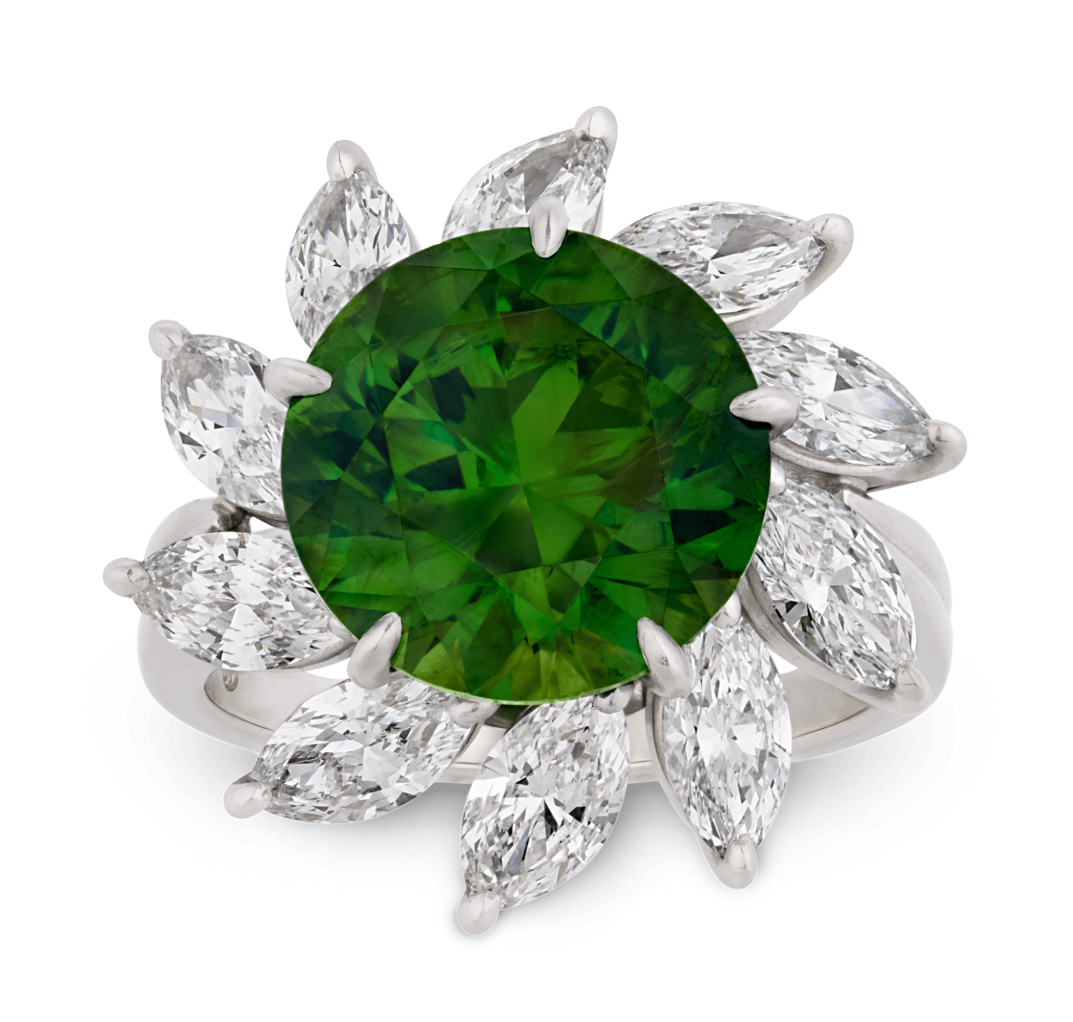 Russian Demantoid Garnet Ring, 7.55 Carats