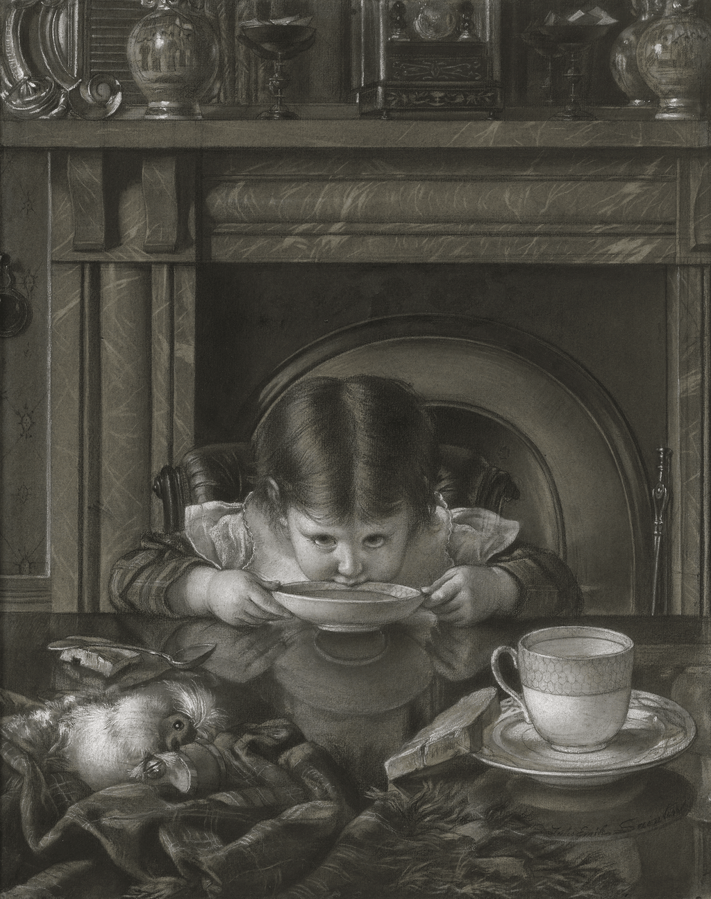 L’Heure du goûter! by Jules-Émile Saintin