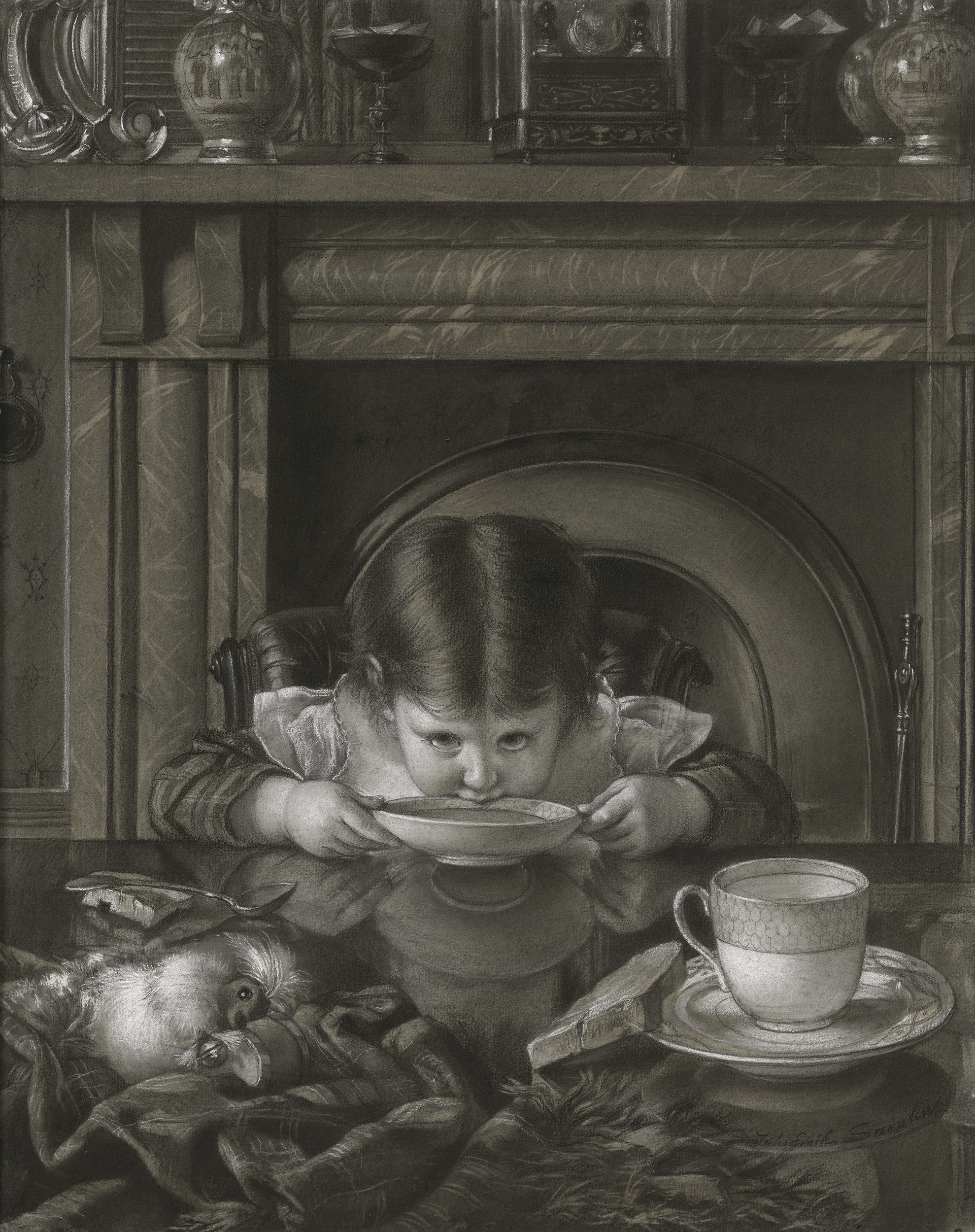 L’Heure du goûter! by Jules-Émile Saintin