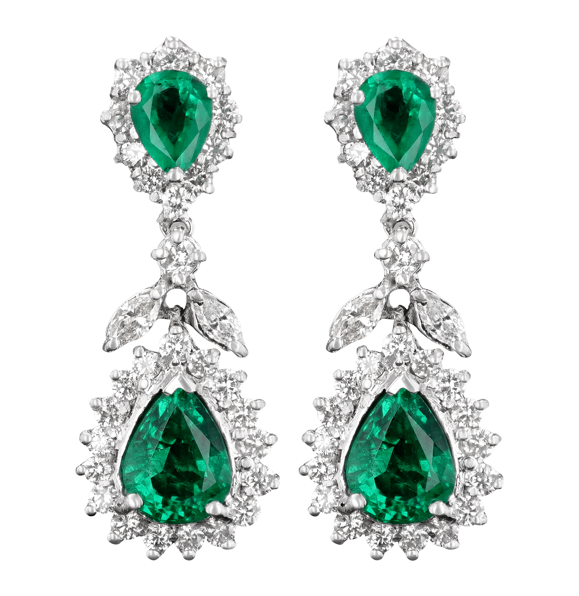 Emerald Earrings, 6.65 Carats