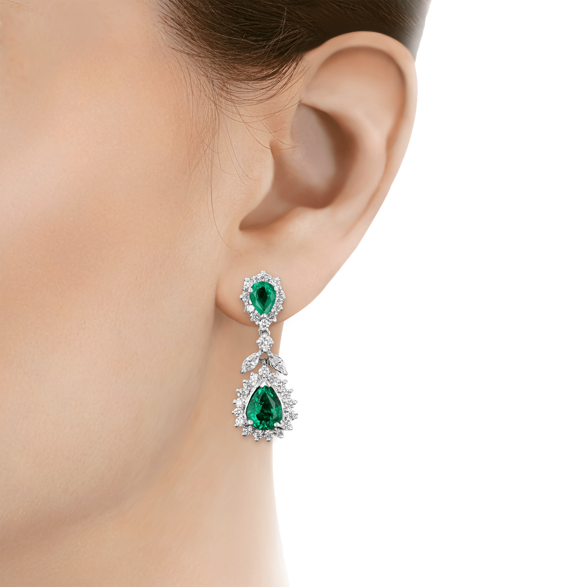 Emerald Earrings, 6.65 Carats