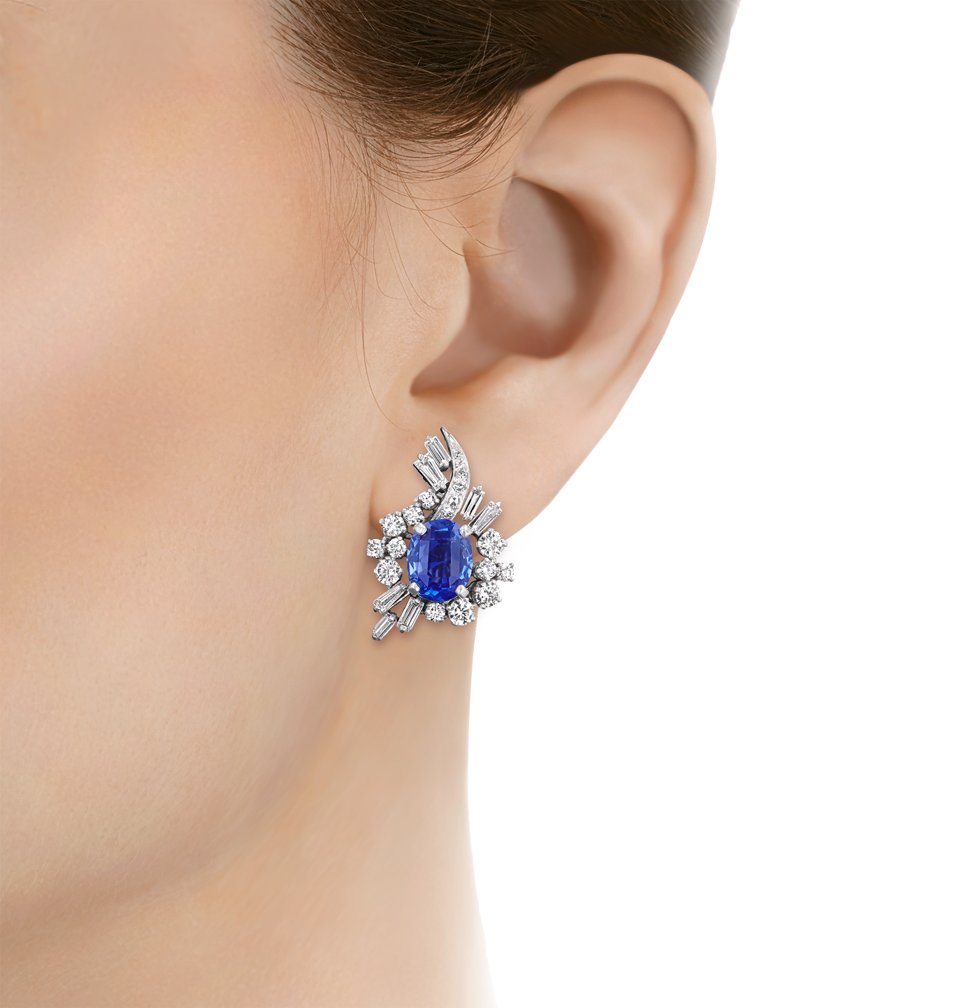 Unheated Ceylon Sapphire Earrings, 11.17 Carats