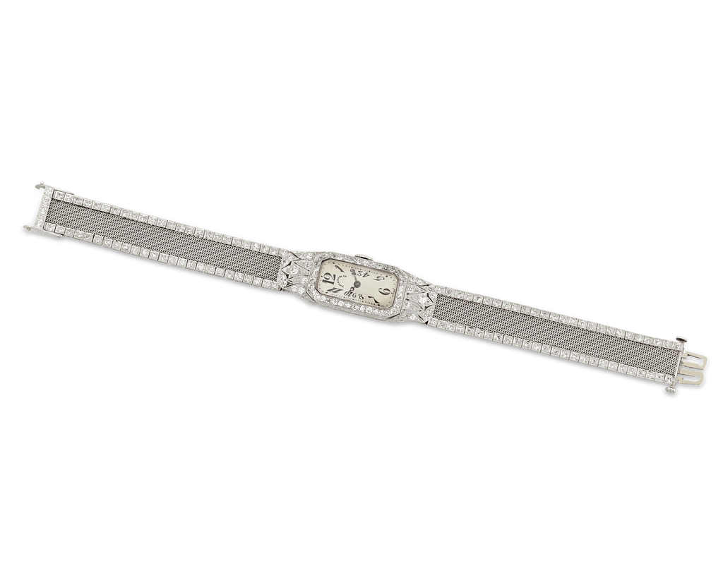 Tiffany & Co. and Oscar Heyman Art Deco Diamond Wristwatch