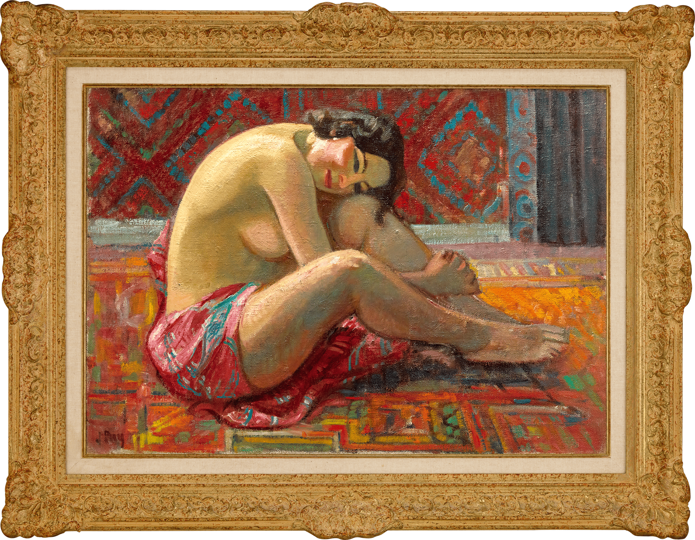 Mireille in a Red Bathrobe by Jean Puy