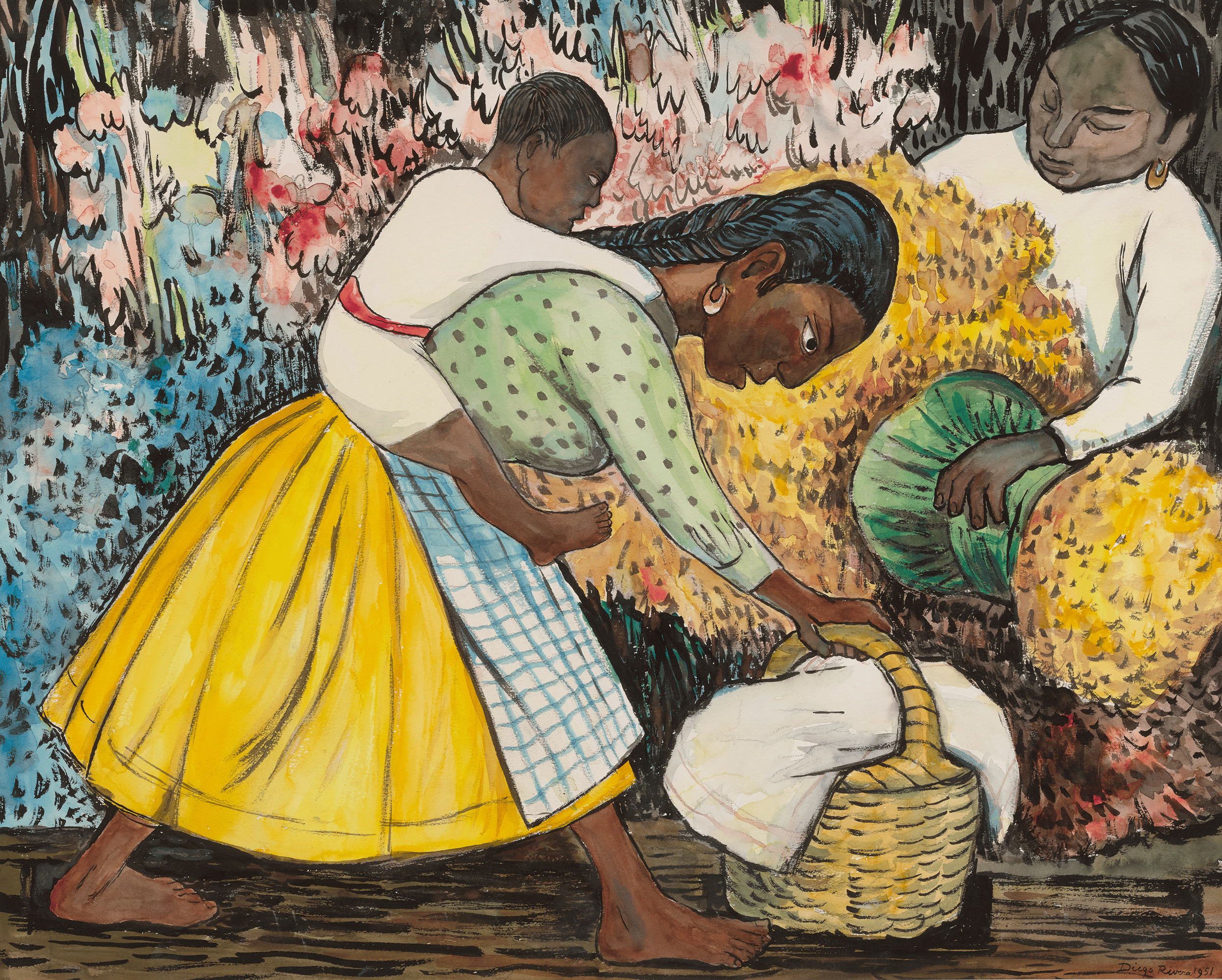 Mercado de flores (Mujer cargando un
niño) by Diego Rivera