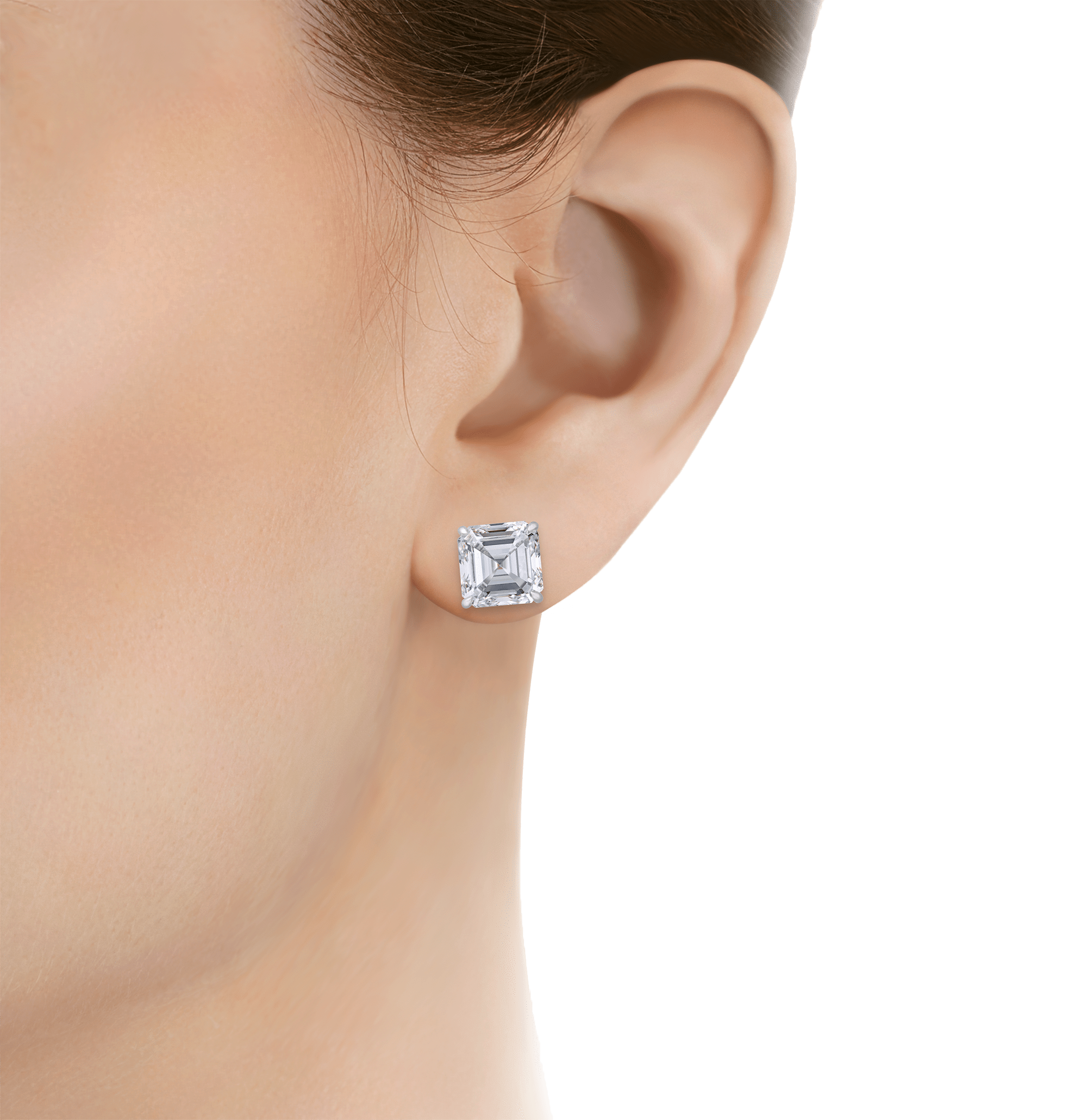 Asscher Cut Diamond Earrings, 6.02 Carats