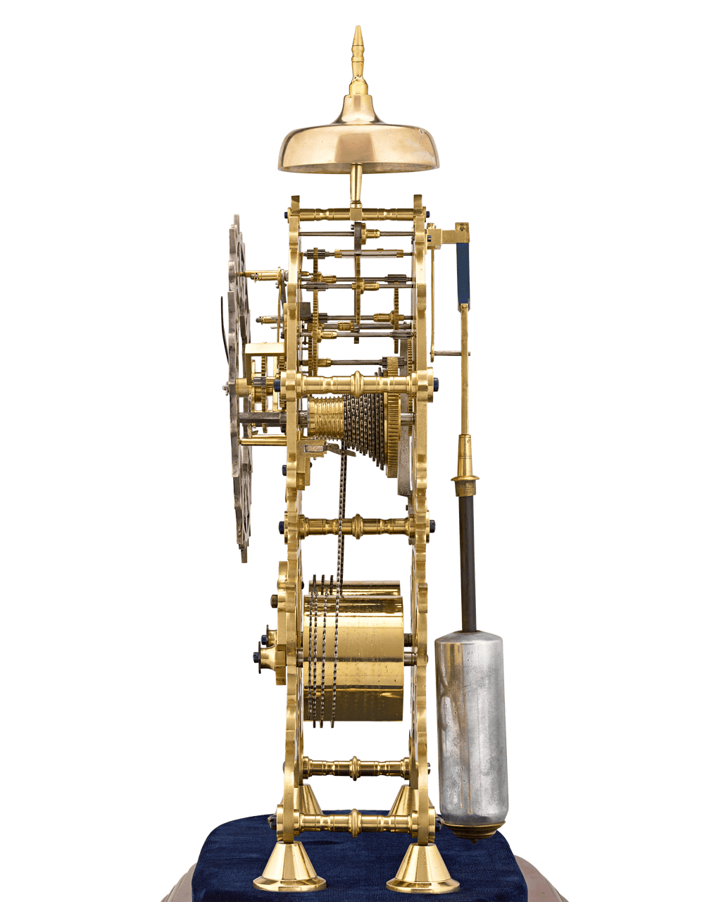English Rose Window Skeleton Clock by Evans of Handsworth