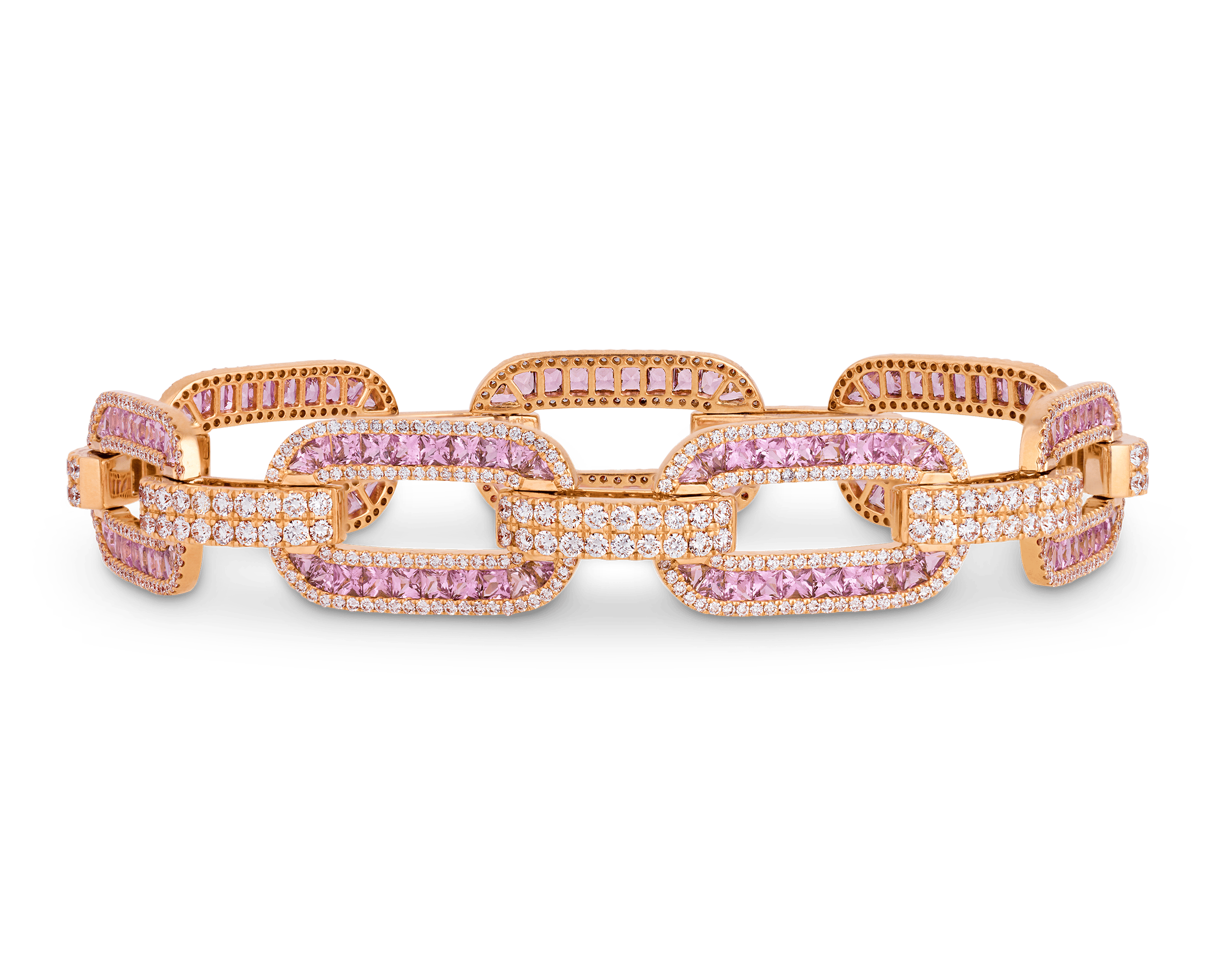 Pink Sapphire Bracelet, 7.09 Carats
