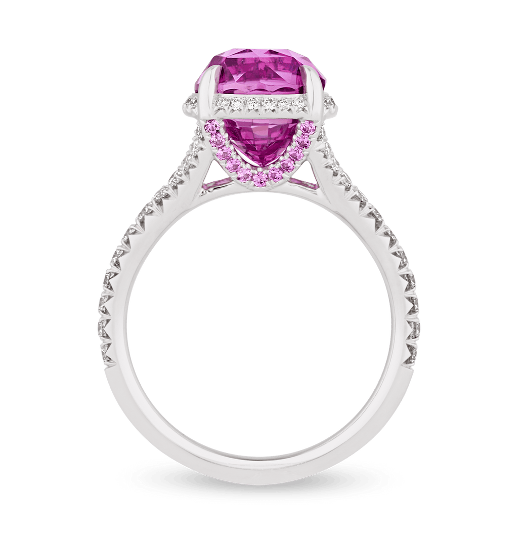 Unheated Ceylon Pink Sapphire Ring, 5.02 Carats