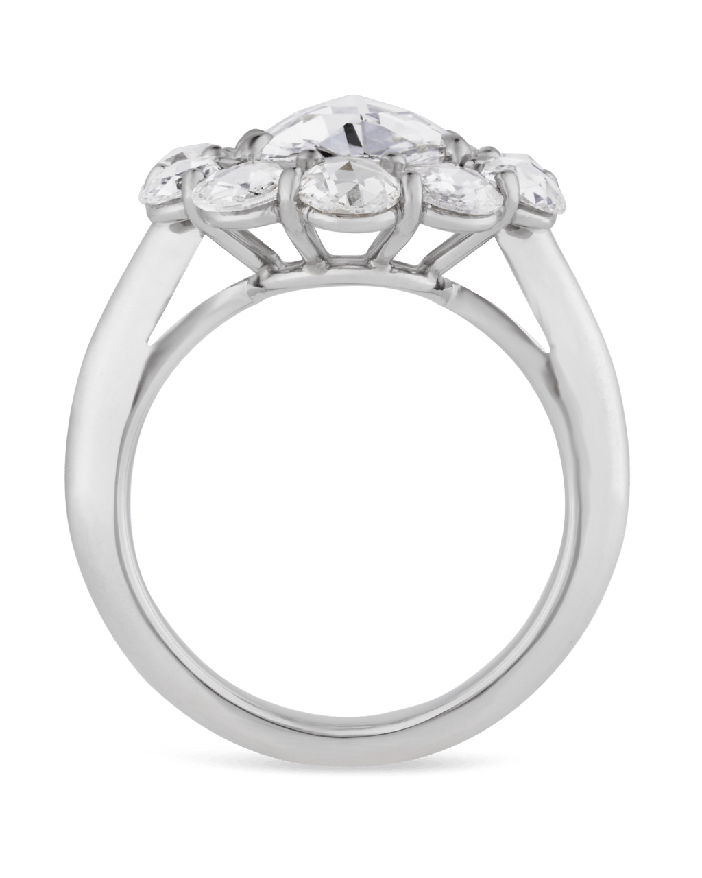 Floral Rose Cut Diamond Ring, 3.20 Carats