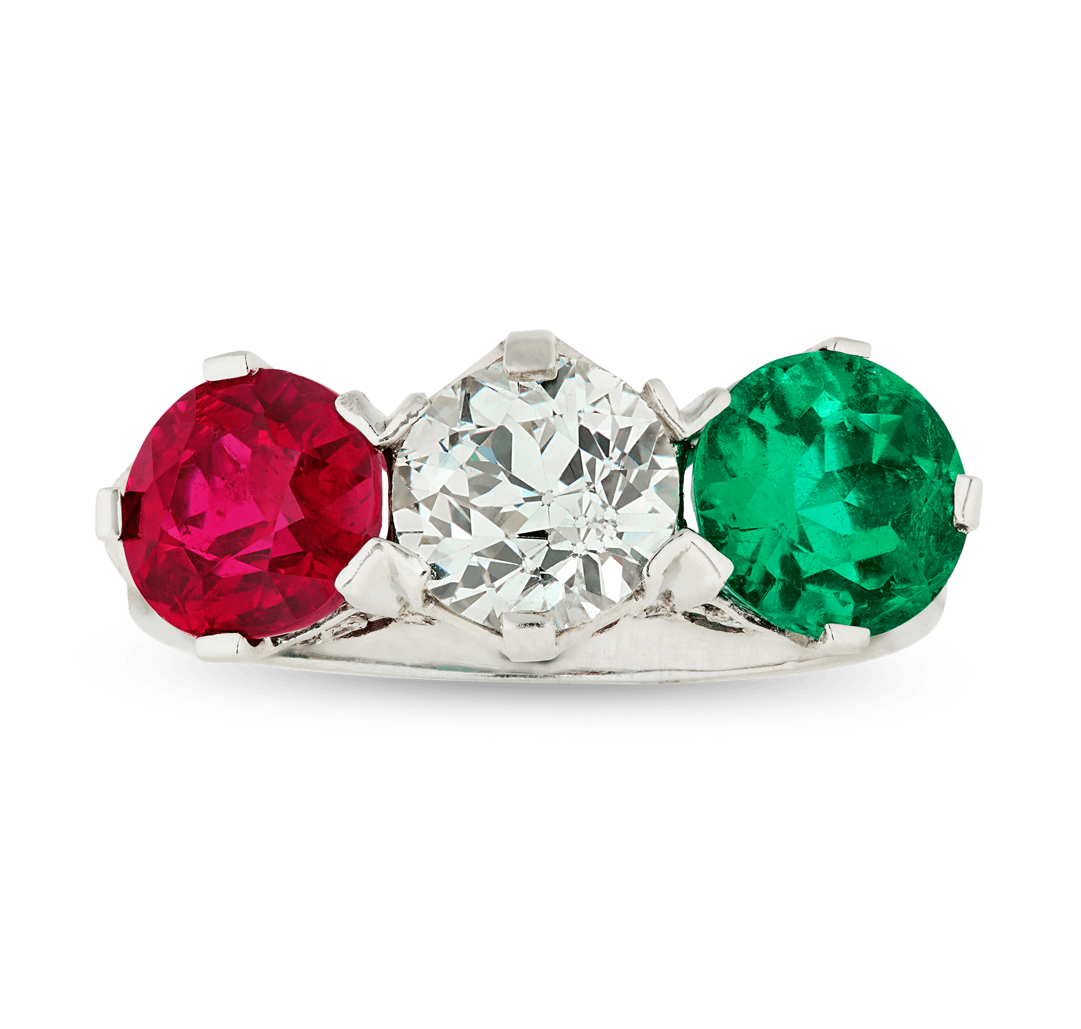 Ruby, Diamond and Emerald Ring