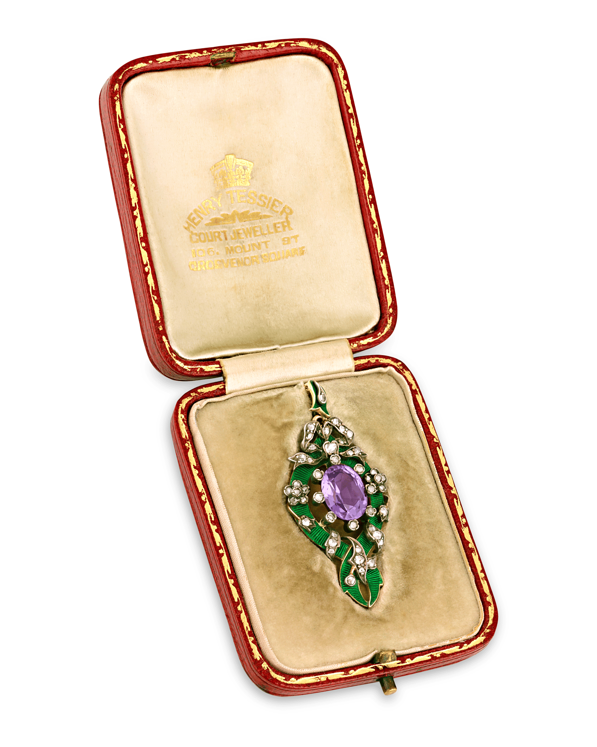 Edwardian Amethyst Suffragette Pendant