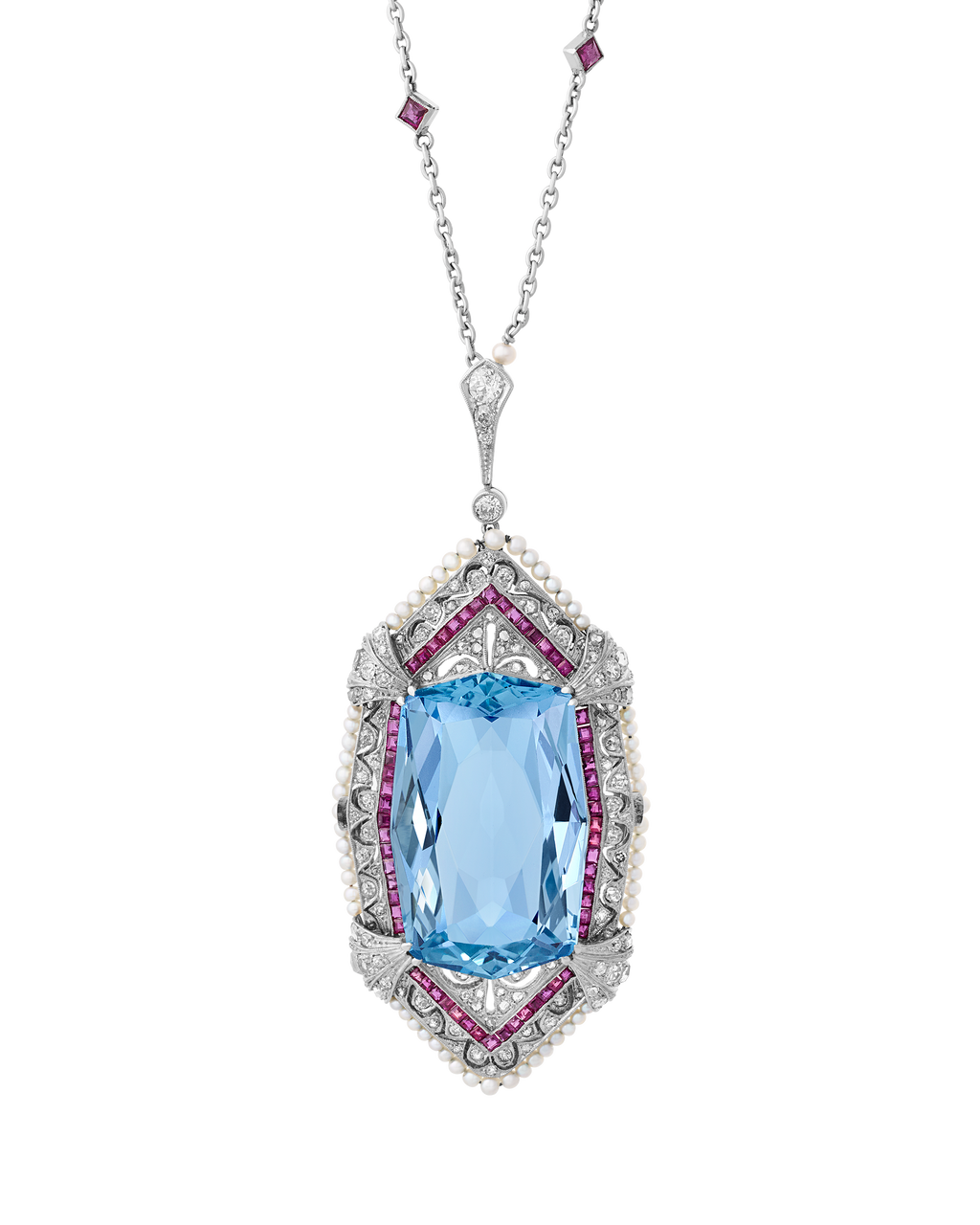 Tiffany & Co. Aquamarine Pendant Necklace, 40.00 carats
